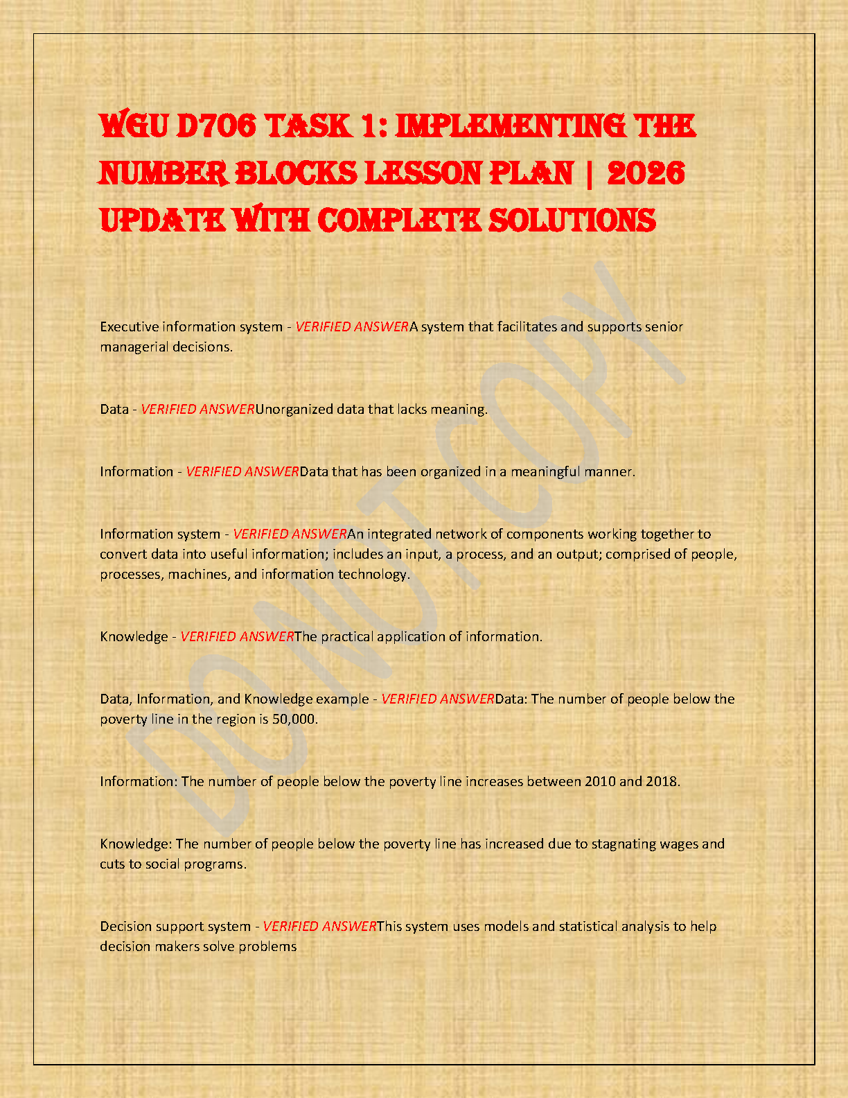 WGU D706 Task 1 Test Bank: Number Blocks Solution Guide 2026 IMG-1