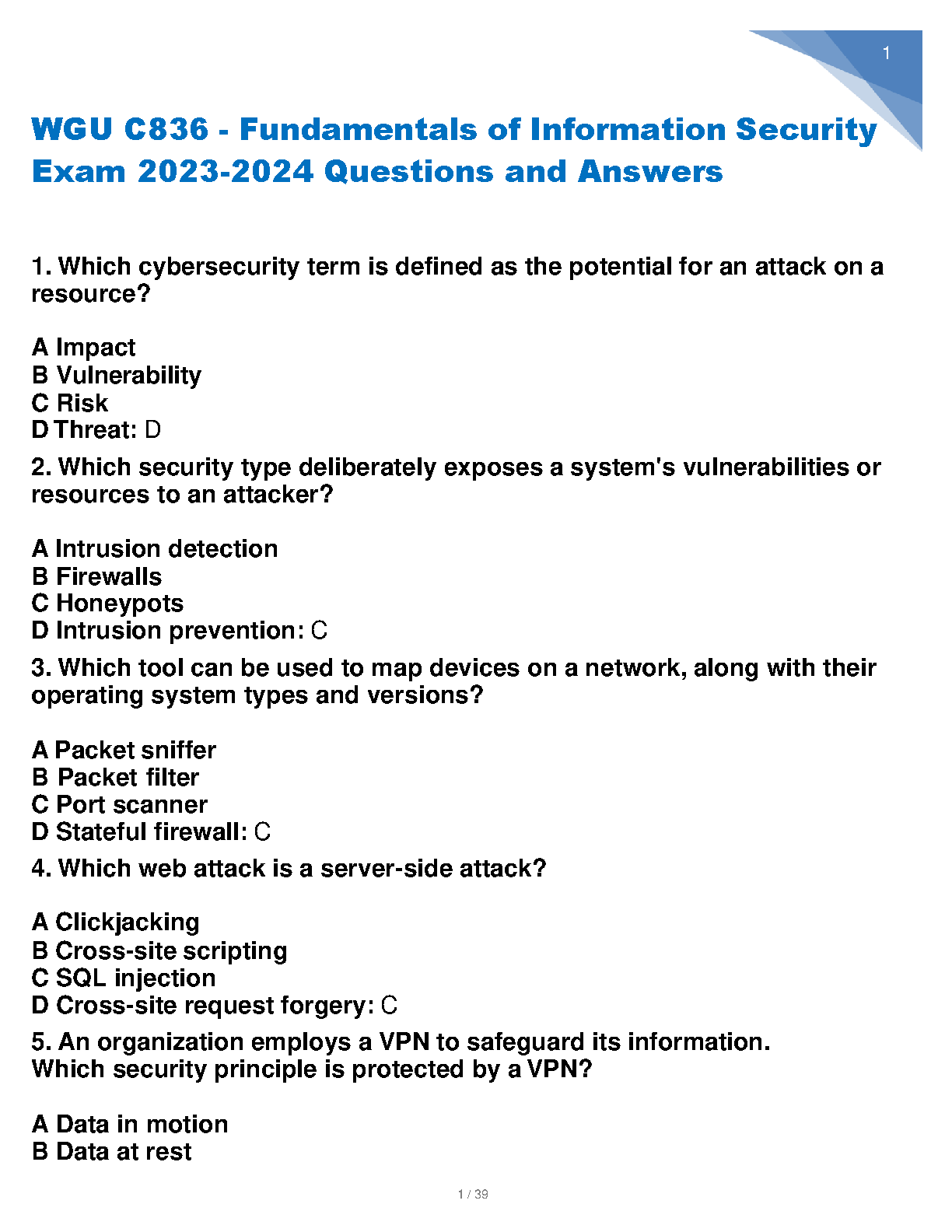WGU C836 Info Security Exam Q&A 2023-2024 Guide IMG-1