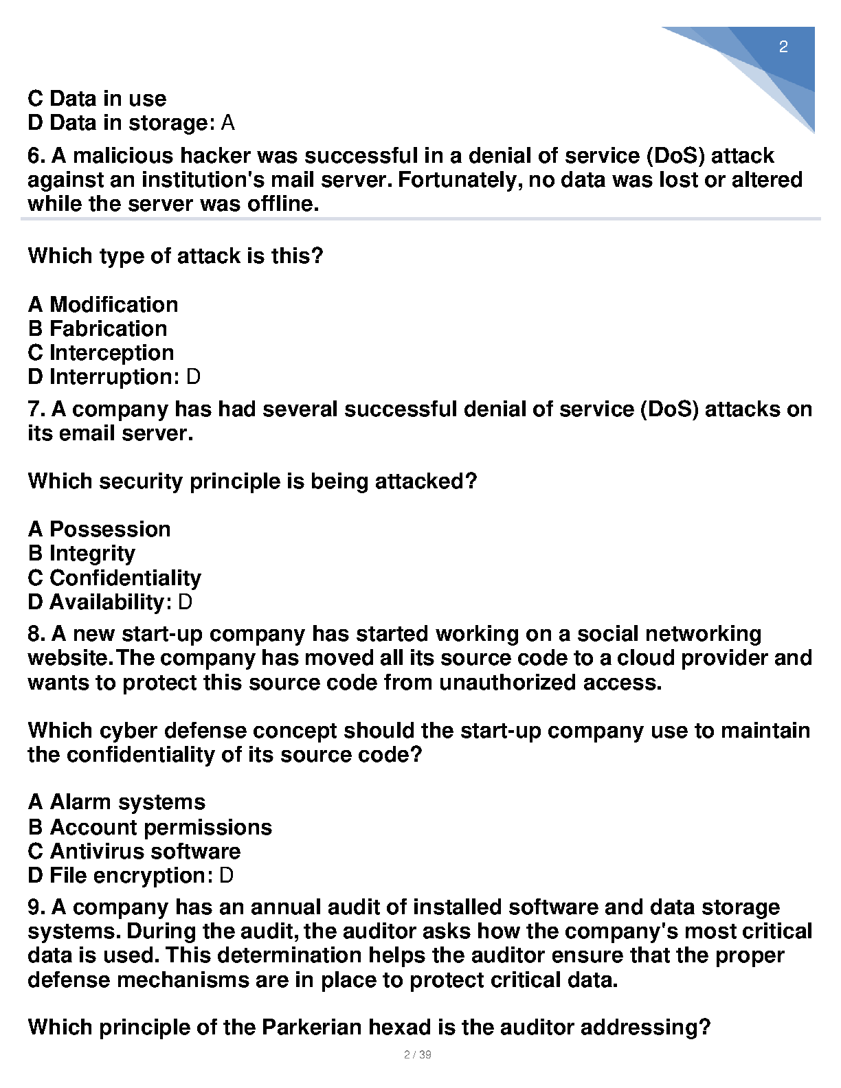 WGU C836 Info Security Exam Q&A 2023-2024 Guide