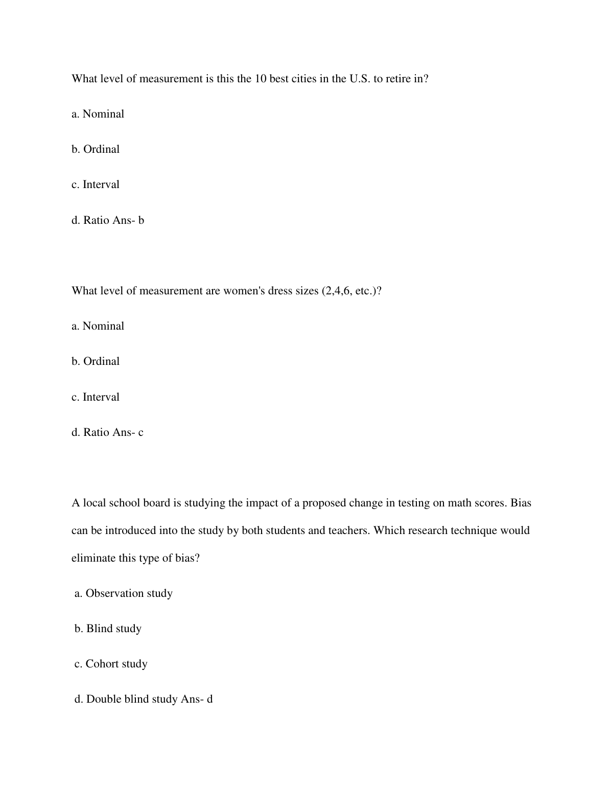 WGU C207 Data Driven Decision Making Test Bank 2024