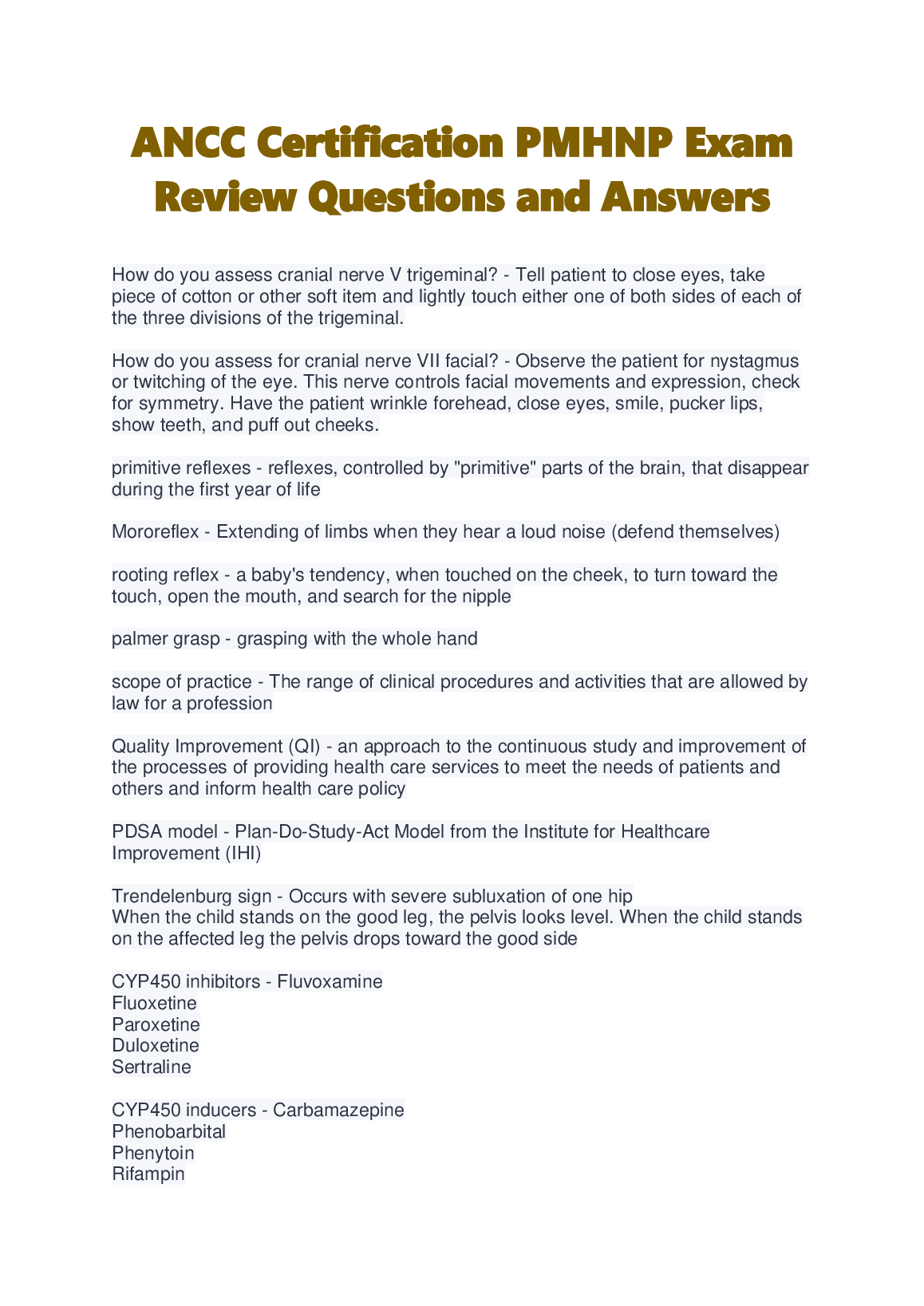 PMHNP ANCC Exam Prep: Q&A Bank 2026