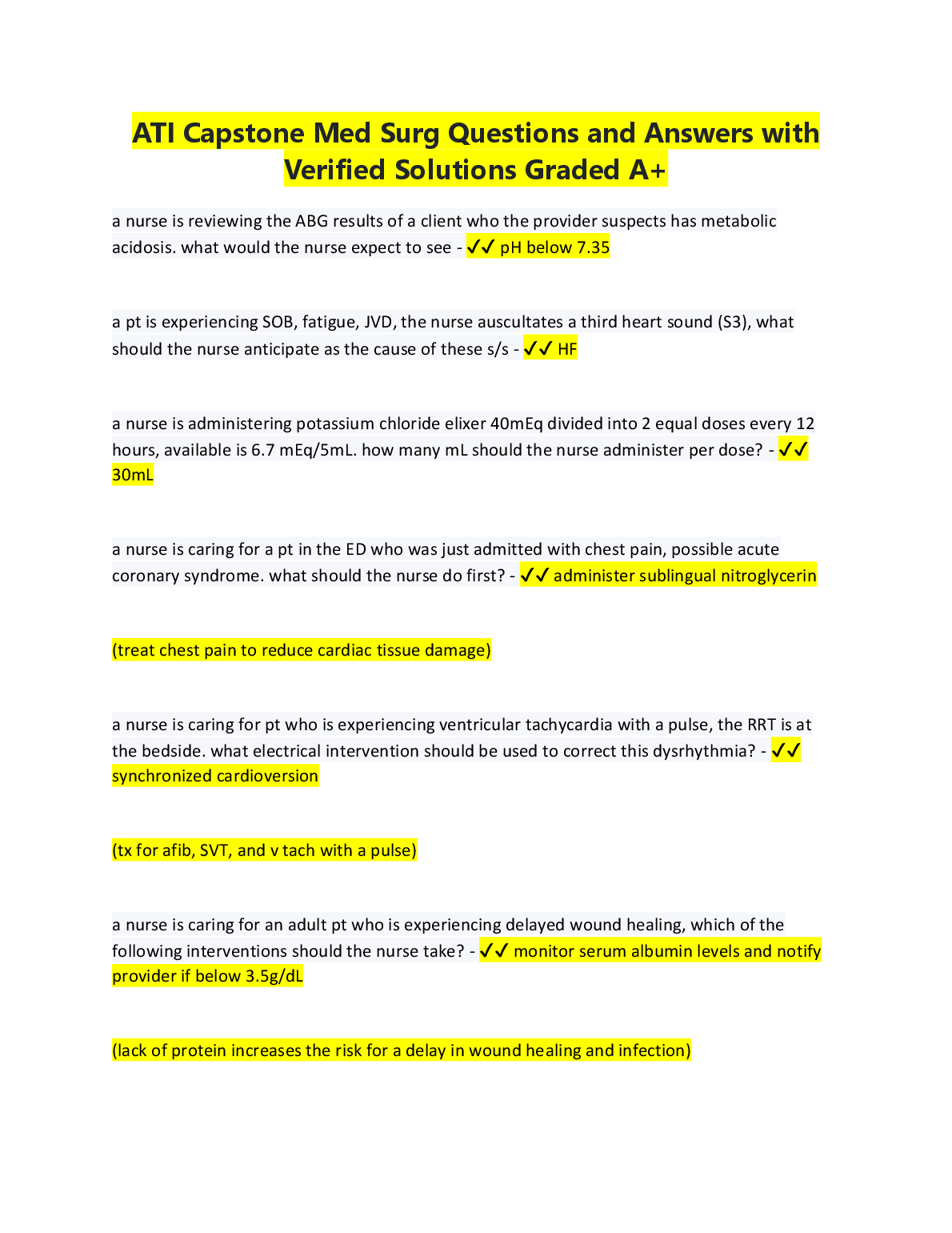 ATI Capstone Med Surg Practice Exam 2026/2027 Guide