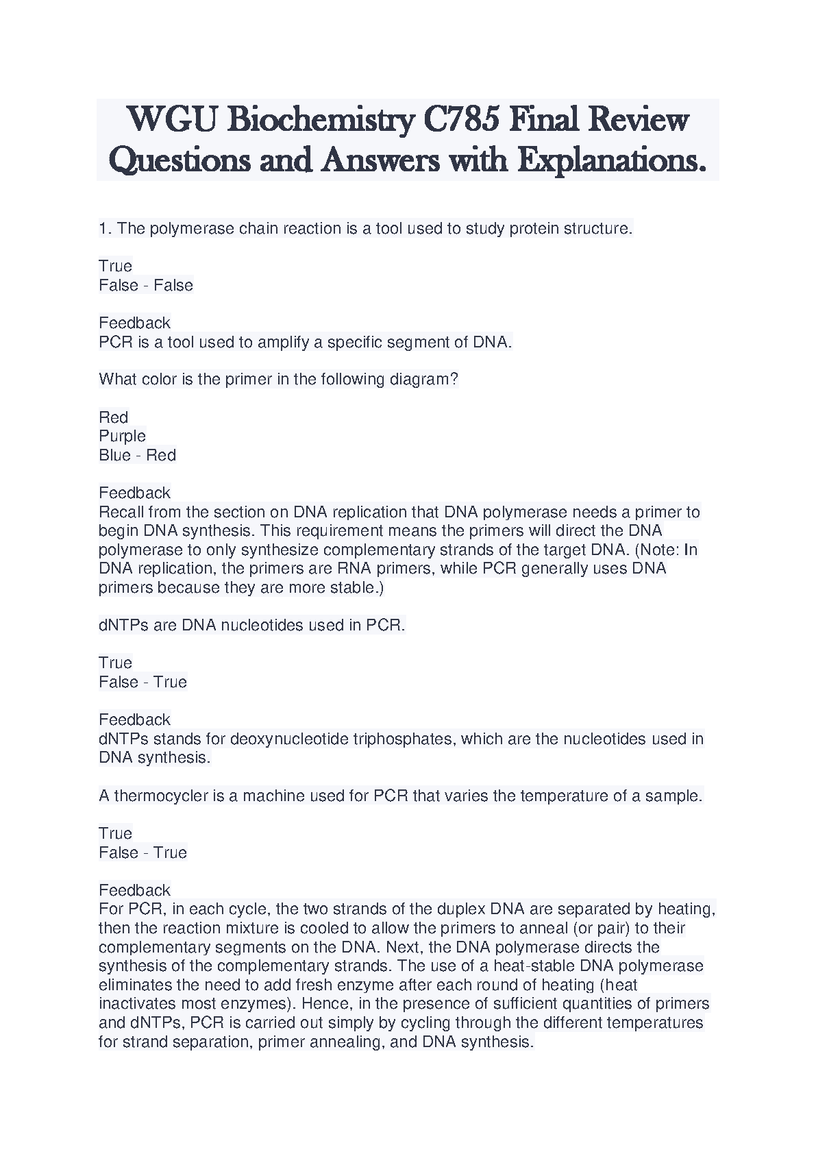 WGU Biochem C785 Exam Prep 2026/2027 IMG-1