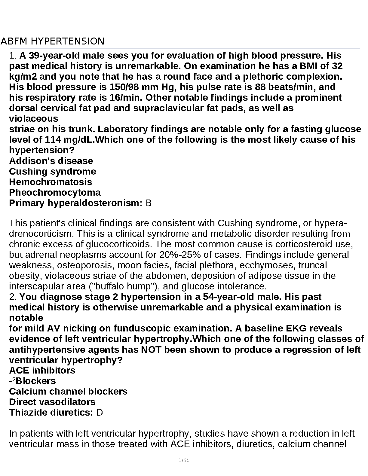 Hypertension Case Study Guide ABFM 2026/27