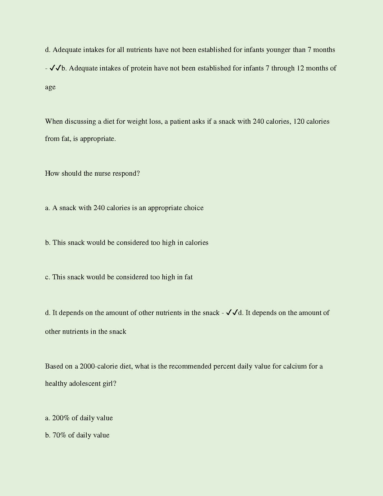 WGU C787 Nutrition Exam Prep Study Guide 2024/2025 IMG-3