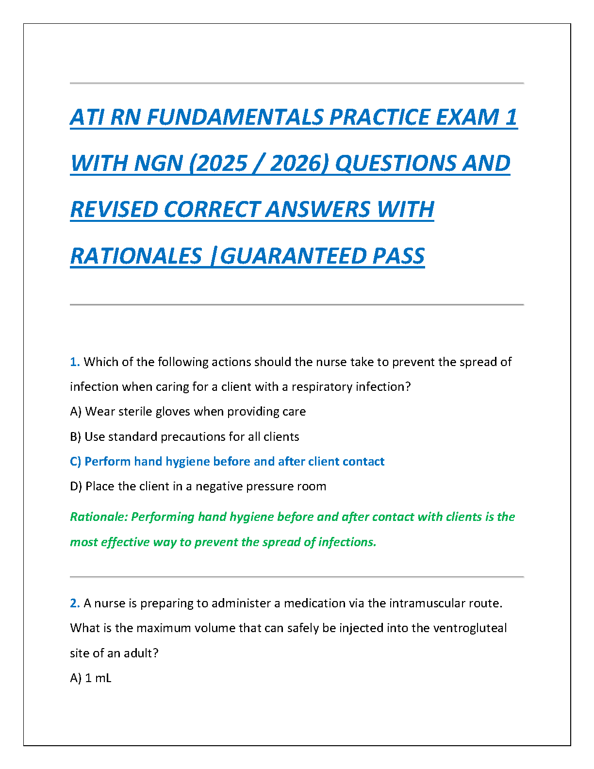 ATI RN Fundamentals Practice Test 2026 with Answer Key IMG-1