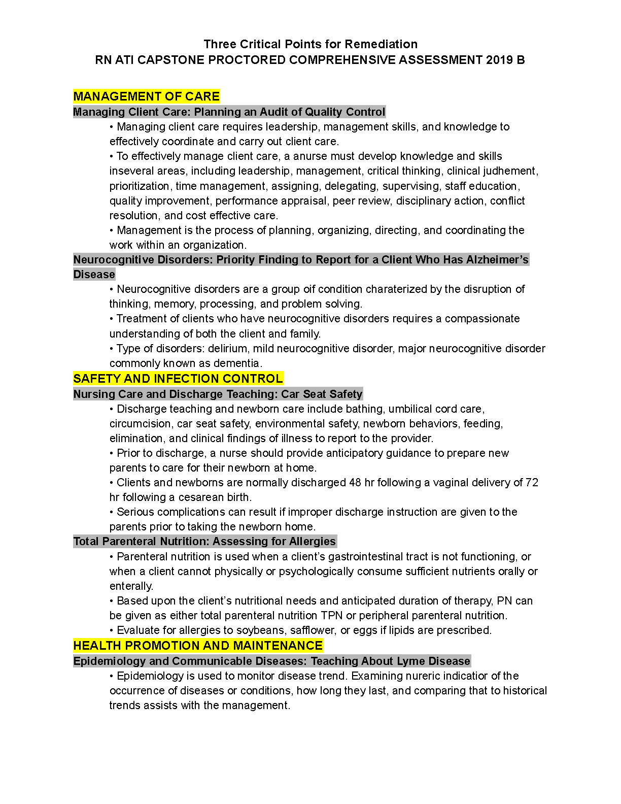 ATI Comprehensive Predictor Test Bank 2026/2027