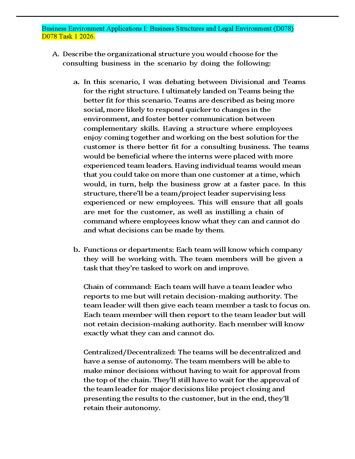 WGU D078 Task 1 Elaboration: Org Structures & Legal Env IMG-1