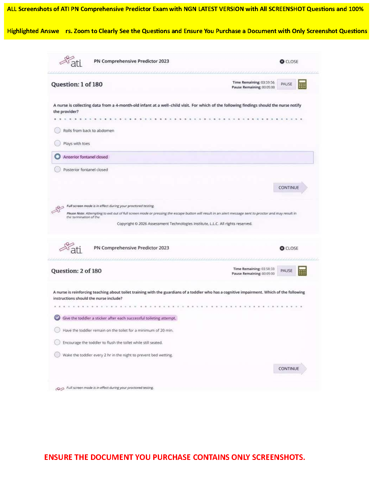 ATI PN Predictors NGN Screenshots & Answers 2026/2027 IMG-1