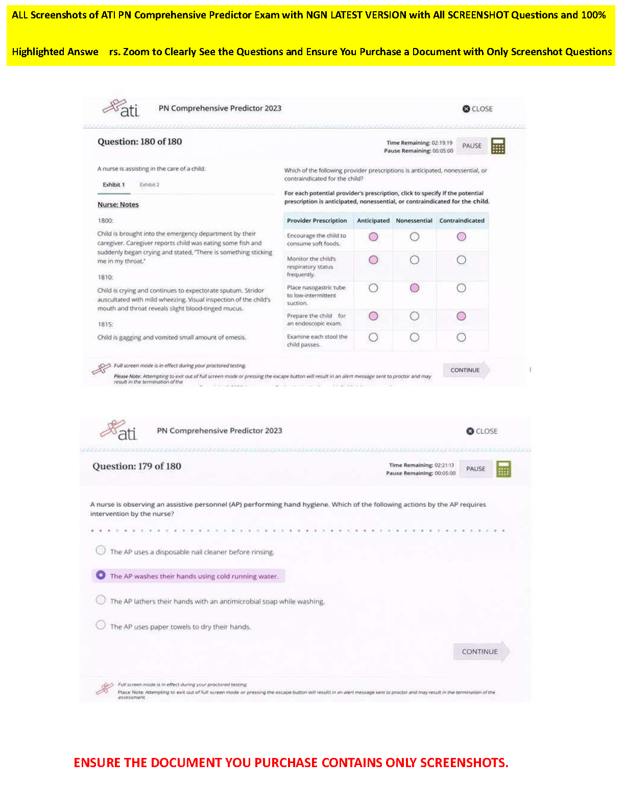 ATI PN Predictors NGN Screenshots & Answers 2026/2027
