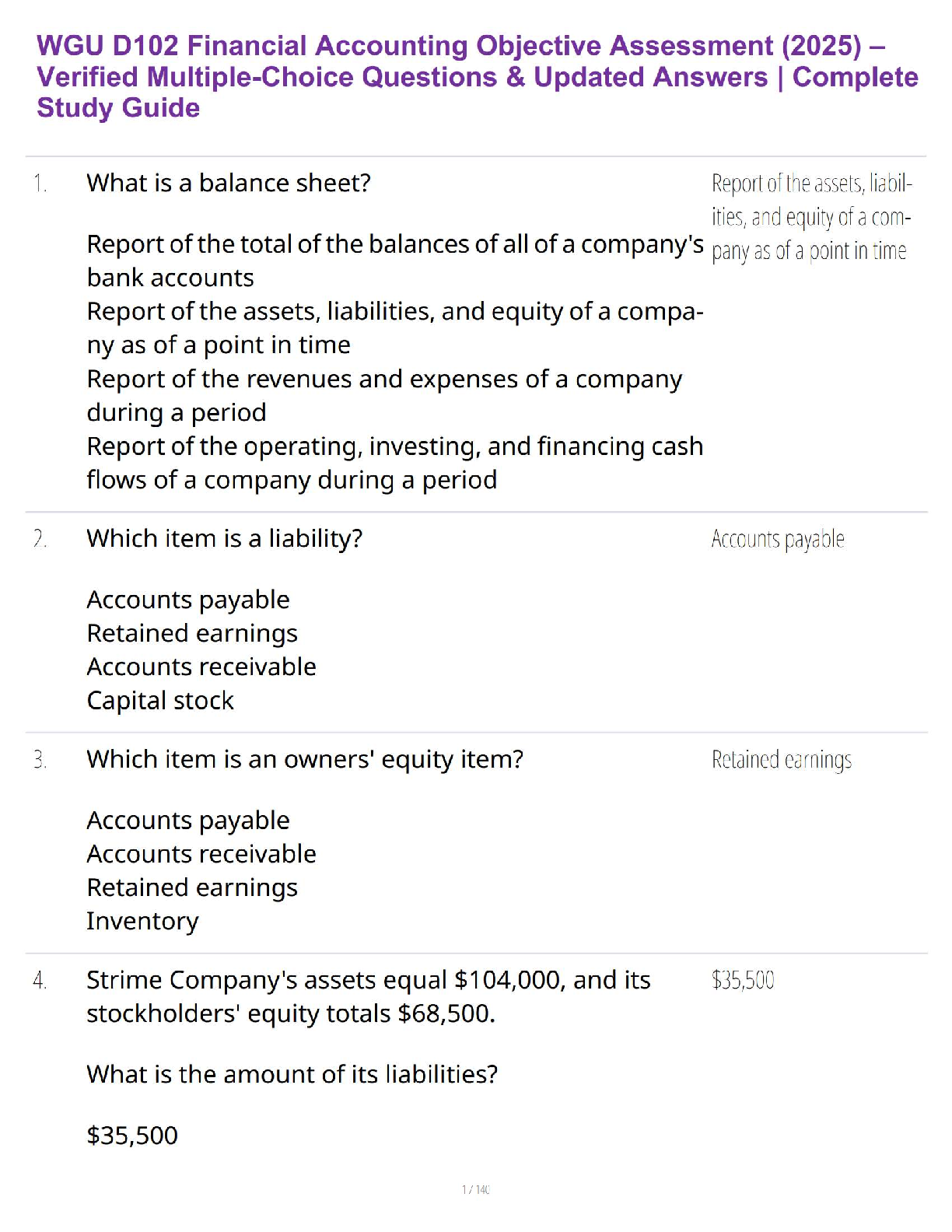 WGU D102 Financial Accounting Exam Questions & Answers 2025 IMG-1