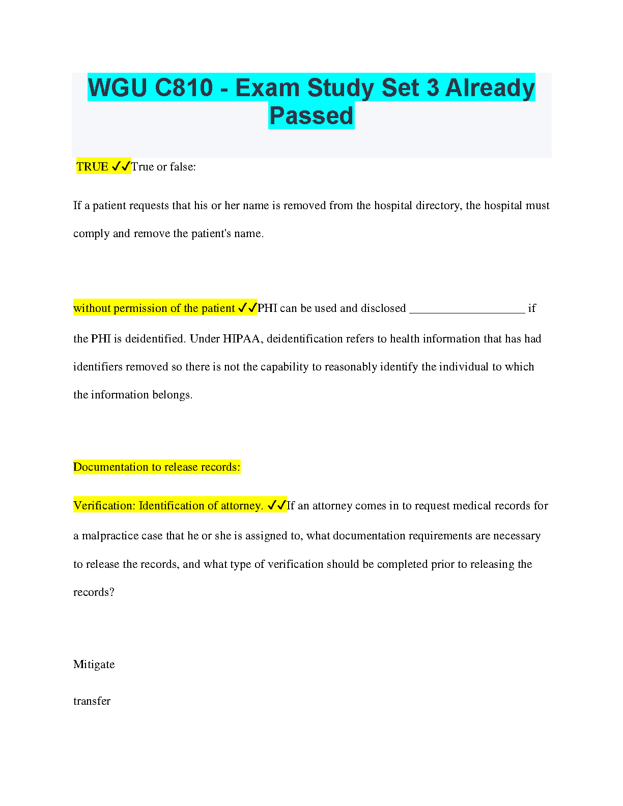 WGU C810 Study Set 3 | 2024-2025 Exam Guide & Practice IMG-1