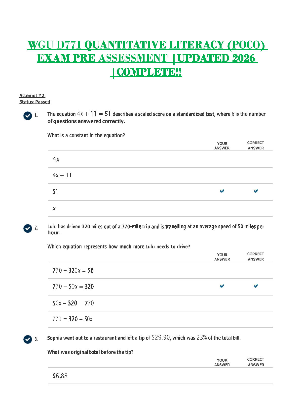 WGU D771 Quantitative Literacy POCO Exam Prep 2026-2027 IMG-1