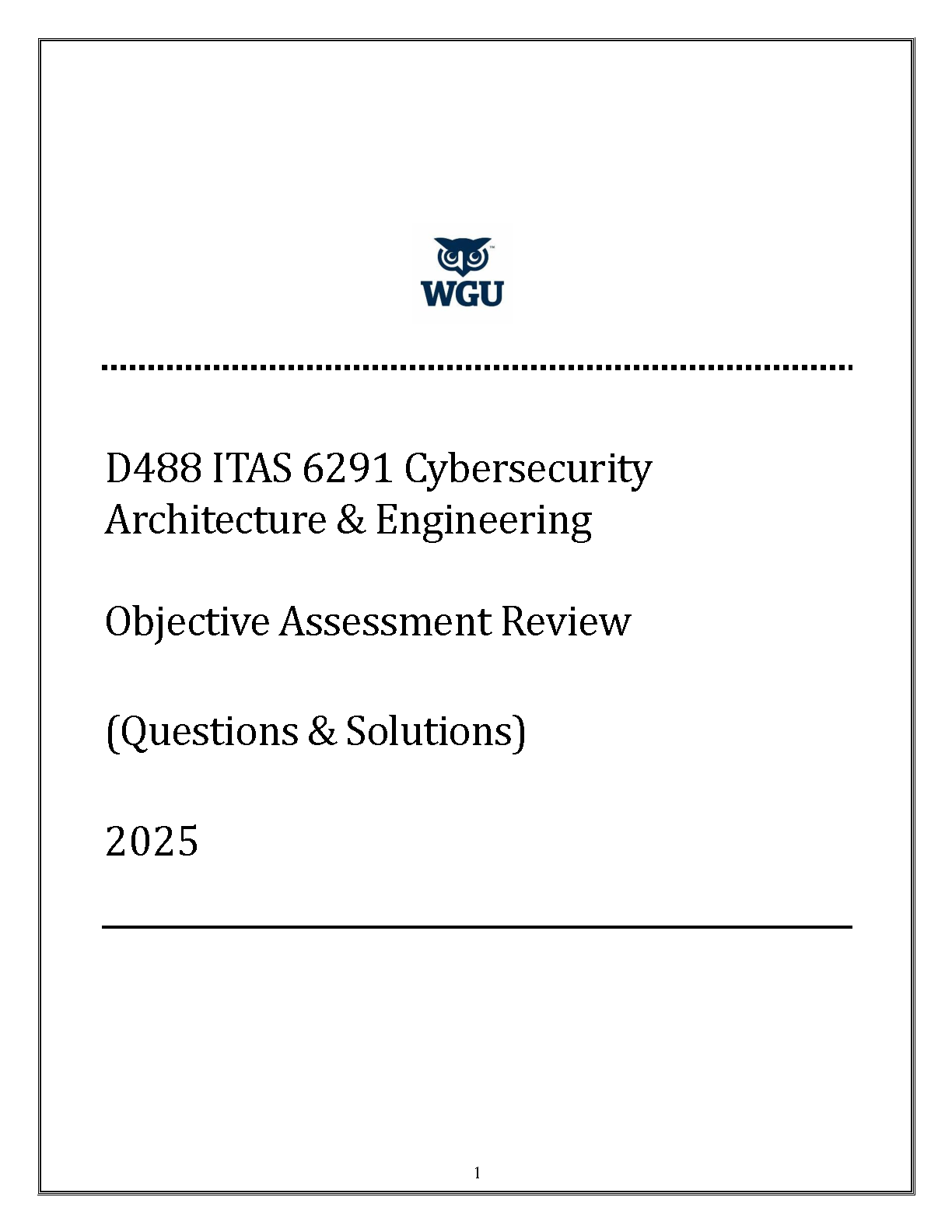 ITAS 6291 Cybersecurity Exam Prep 2025 WGU Guide IMG-1