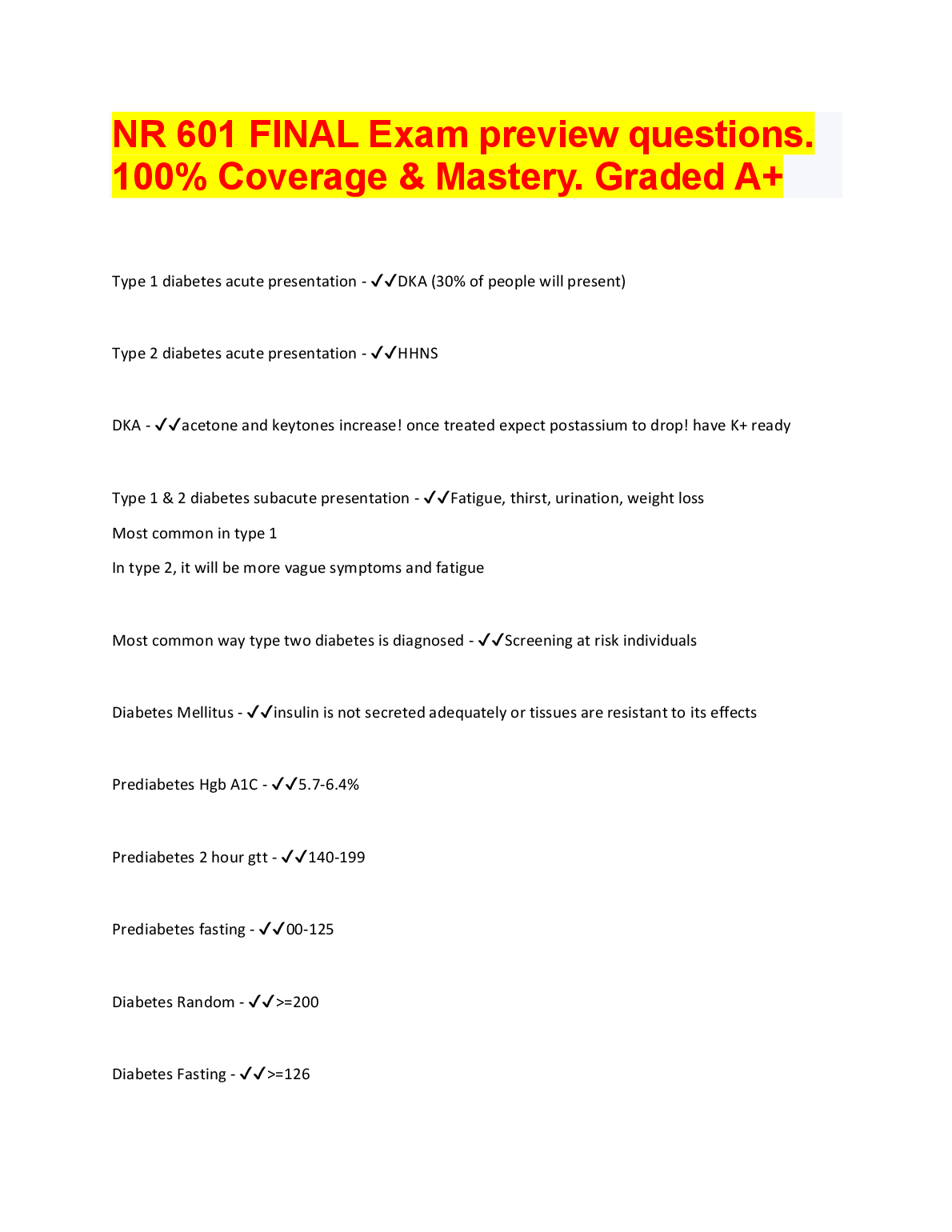 NR 601 Final Exam Questions Answers 2023 Nursing Test Bank