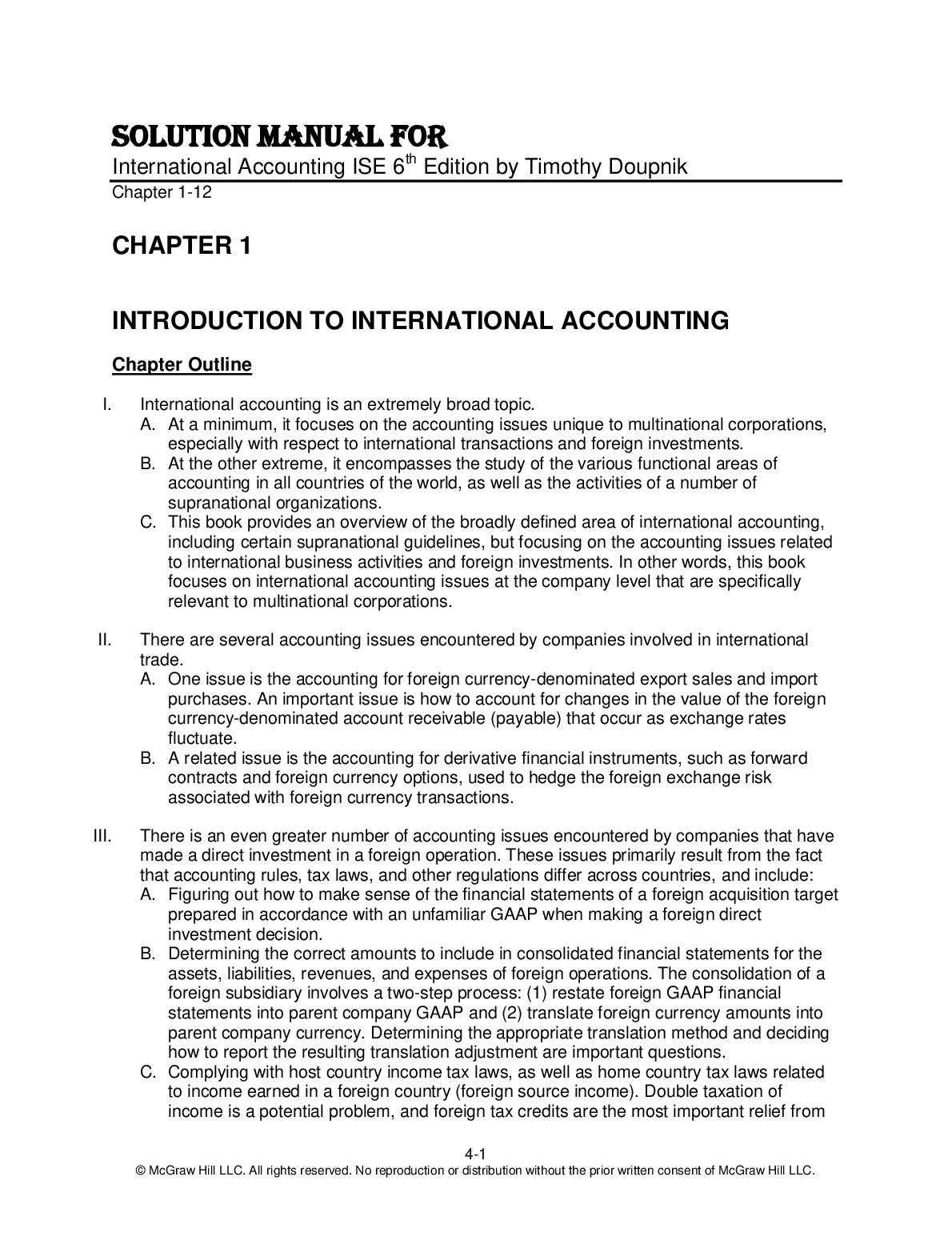 International Accounting ISE 6th Edition TEST BANK