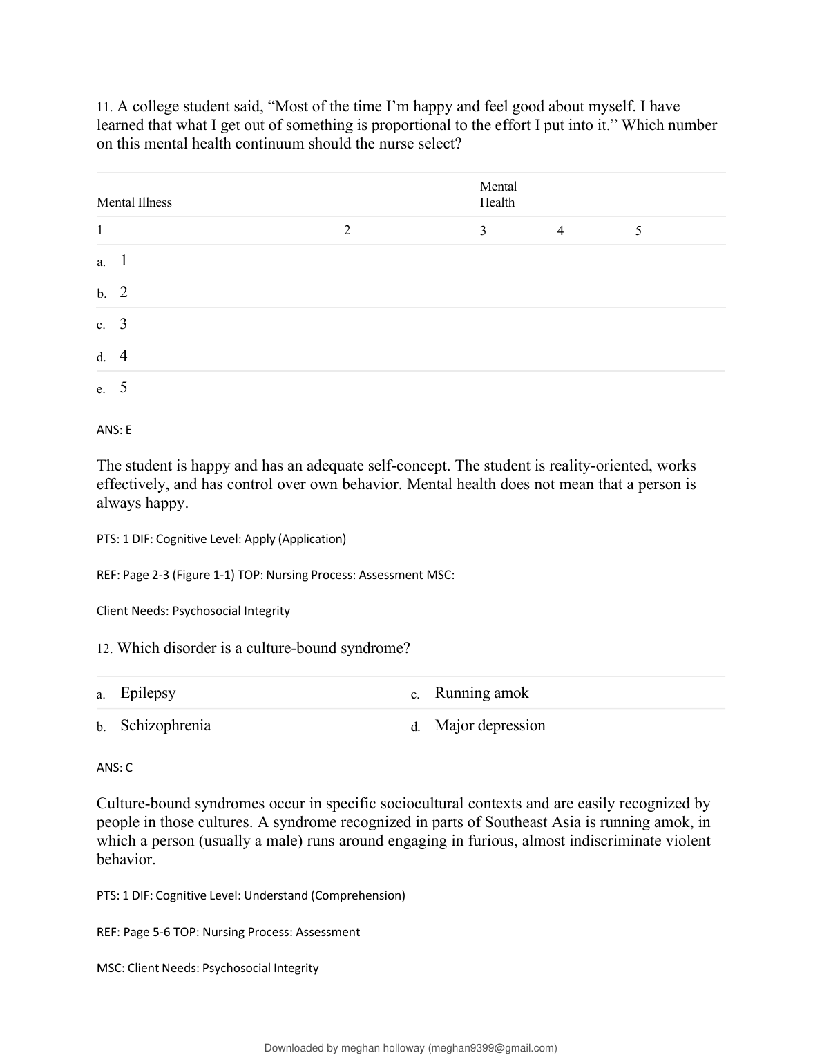 Mental Health Care 8e Test Bank | Nursing Exam Prep 2026/27 IMG-3