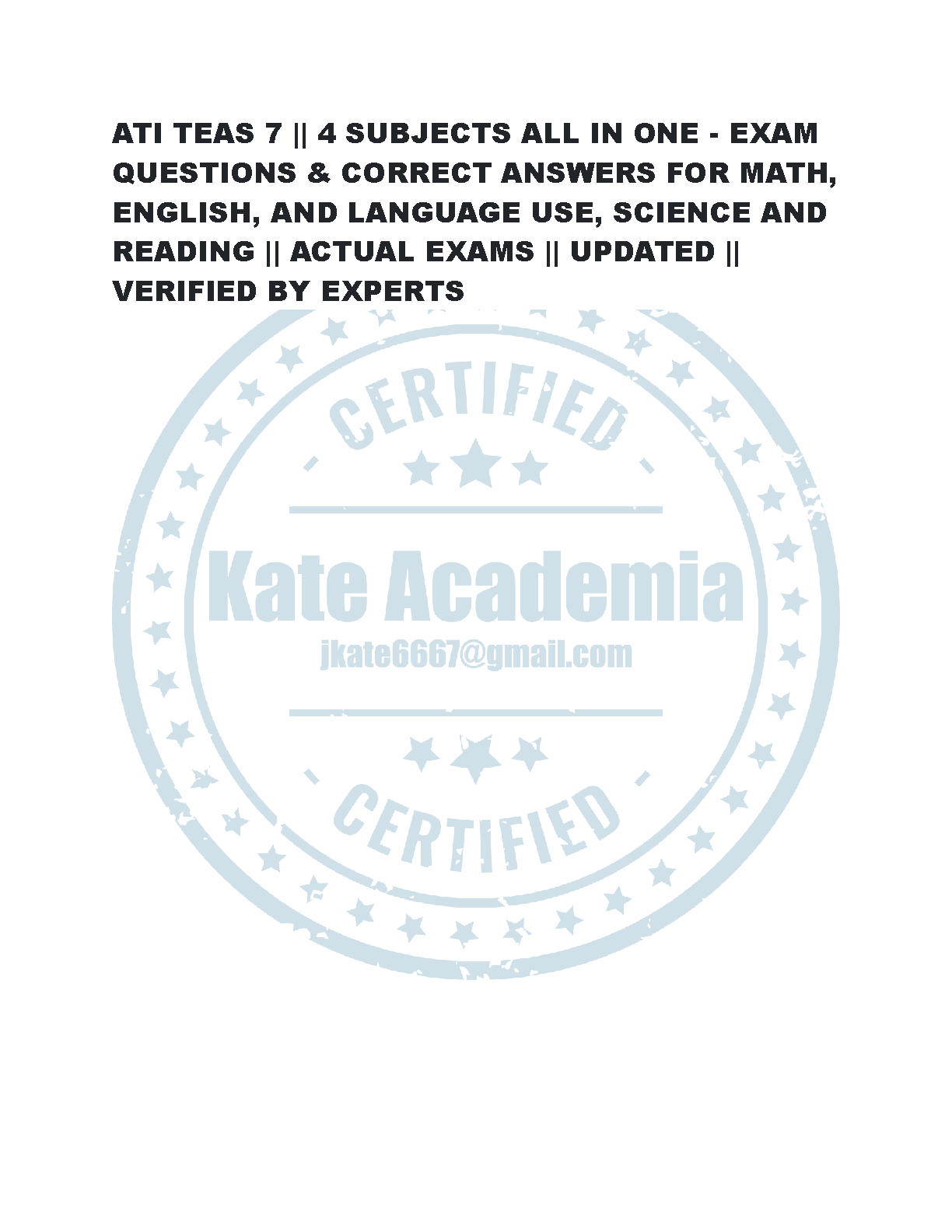 ATI TEAS 7 2026/27 Study Guide Pass First Attempt IMG-1