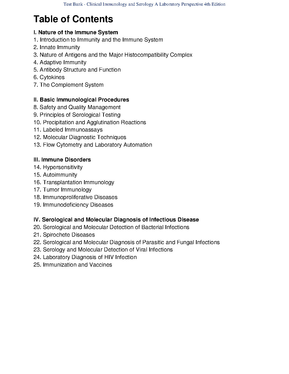 Immunology & Serology Test Bank 4e Stevens Miller MCQs