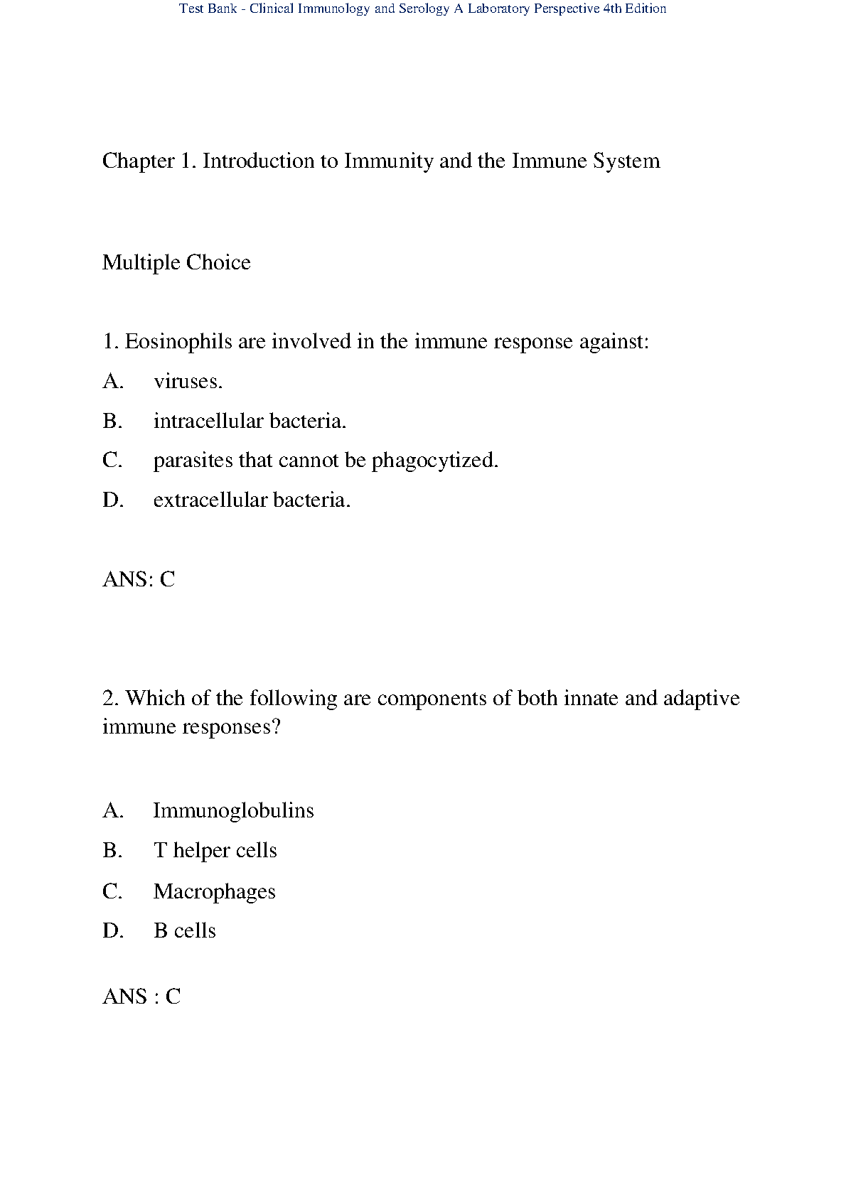 Immunology & Serology Test Bank 4e Stevens Miller MCQs IMG-3