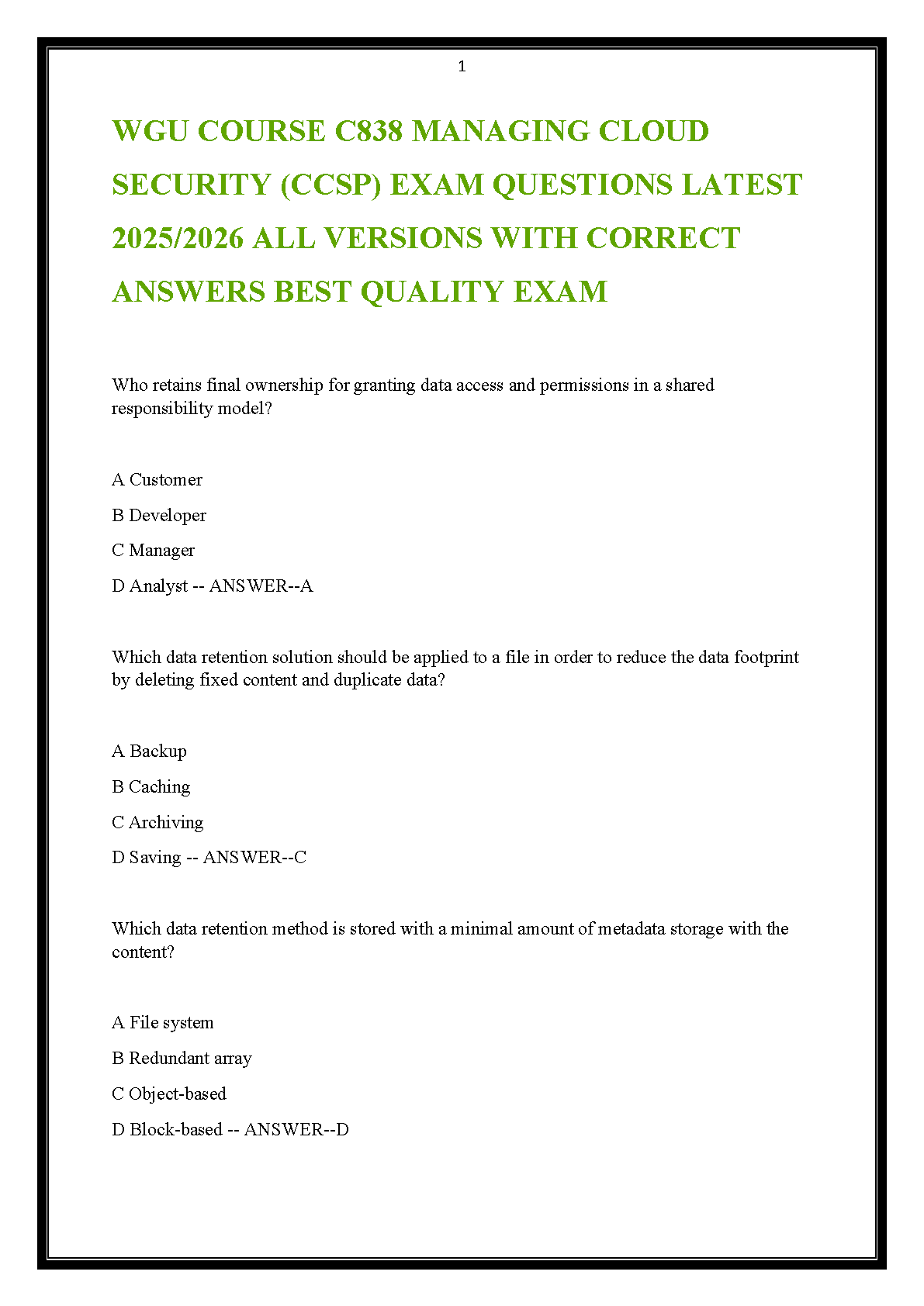 WGU C838 CCSP Test Bank 2025/2026 Questions & Answers IMG-1