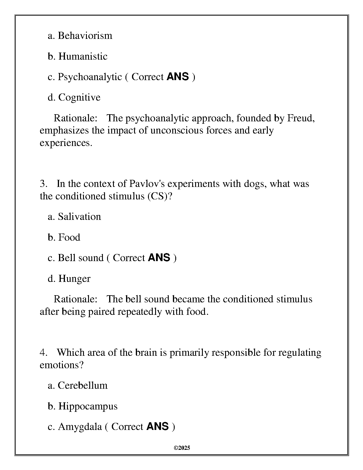 WGU PSYC 1020 Intro Psych Exam Prep and Objectives