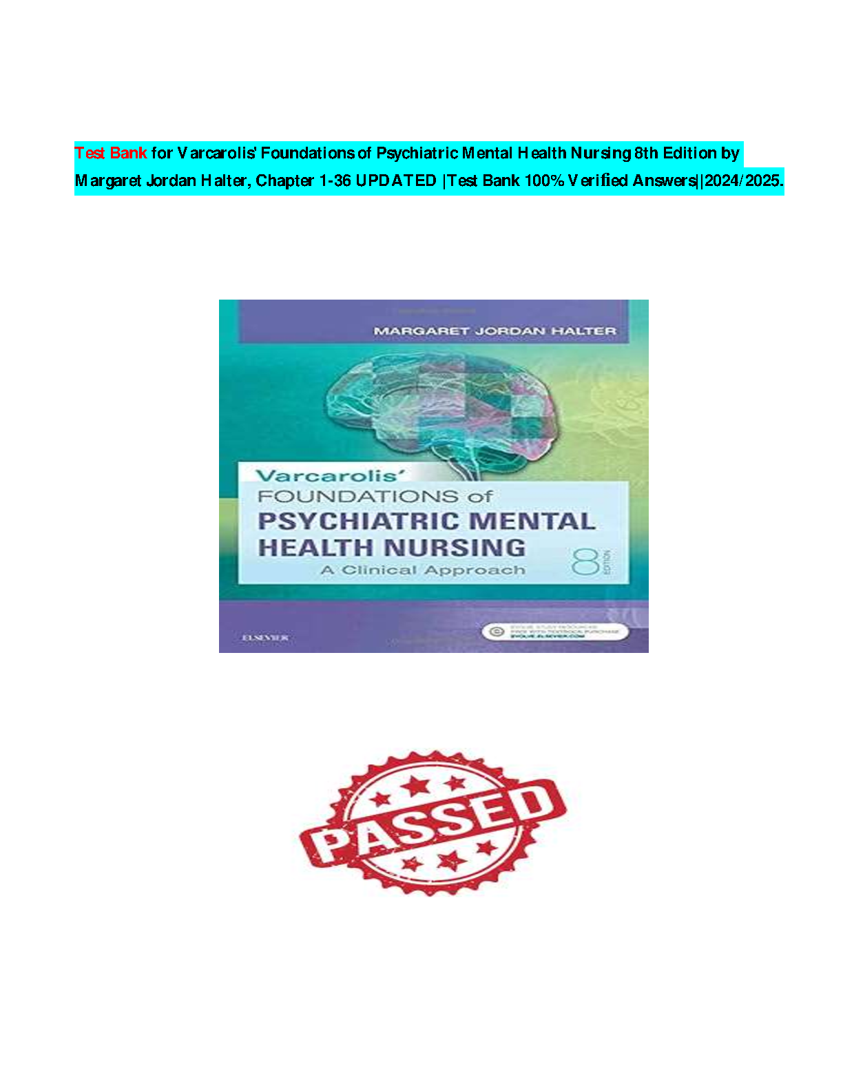 Foundations of Psychiatric Mental Health Nursing 8th Edition