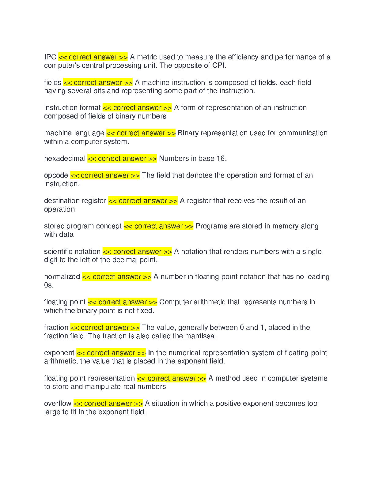WGU C952 Computer Architecture Pre-Assessment Study Guide