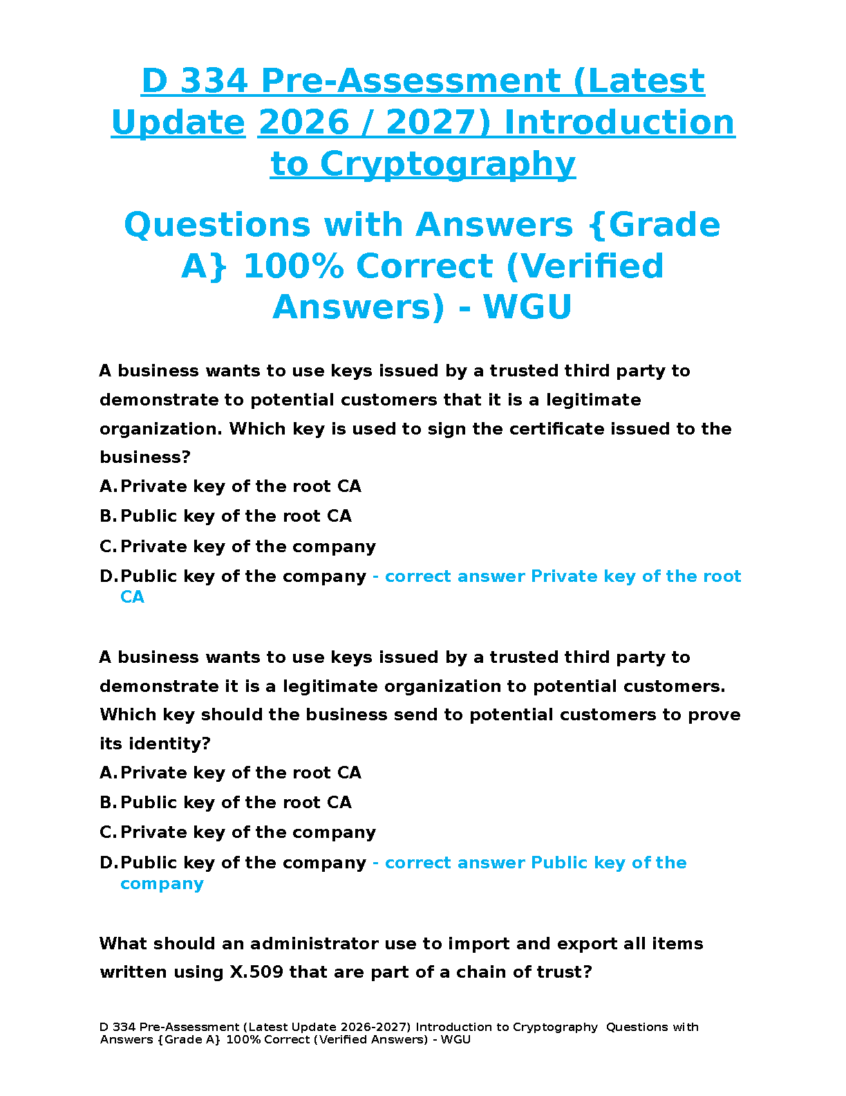 WGU D334 Crypto Test Bank Verified Answers IMG-3