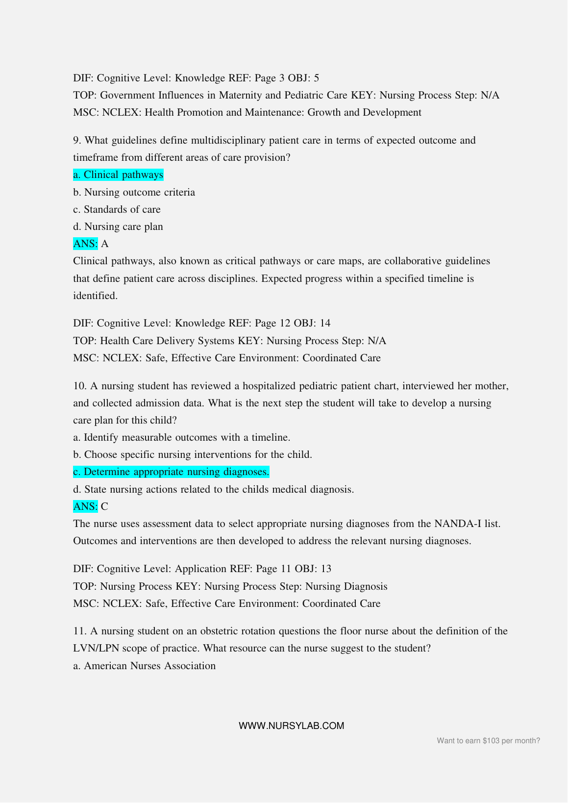 Maternity Pediatrics Nursing Test Bank 2026/27 Edition