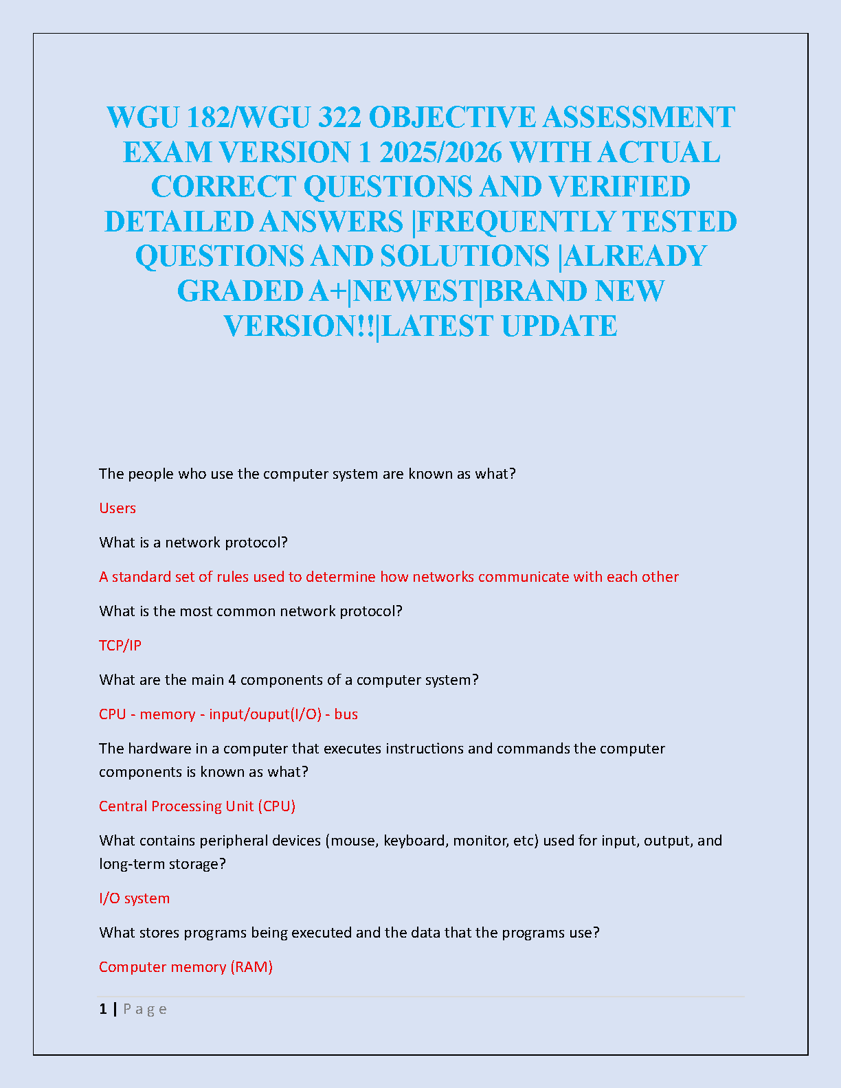 WGU 182 322 Exam Prep 2025 2026 Study Guide IMG-1