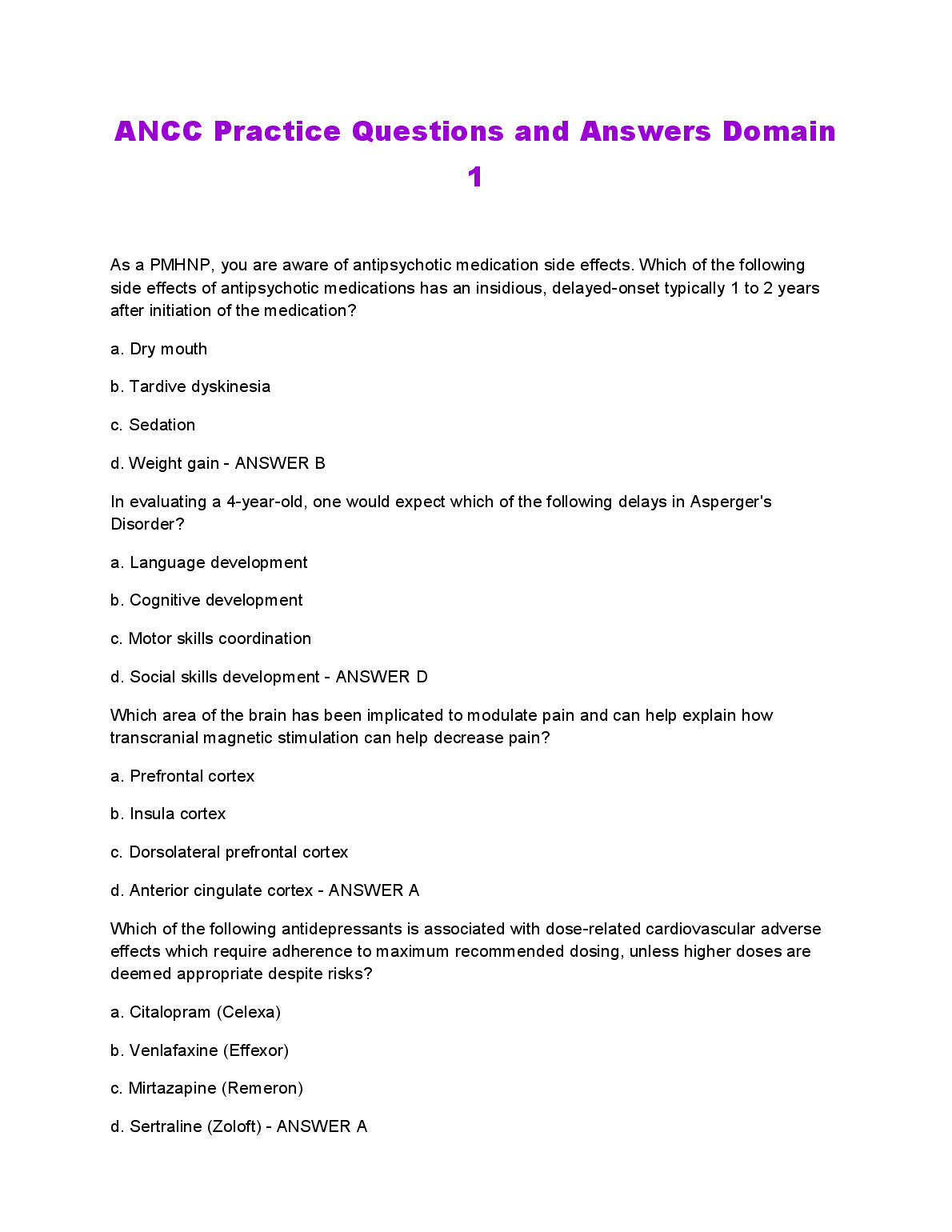 ANCC Domain 1 Practice Questions 2026/27 Guide