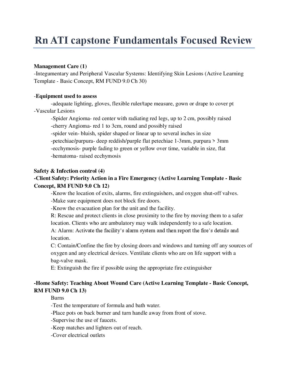 ATI Capstone Fundamentals Study Guide 2026/27 RN Exam Prep