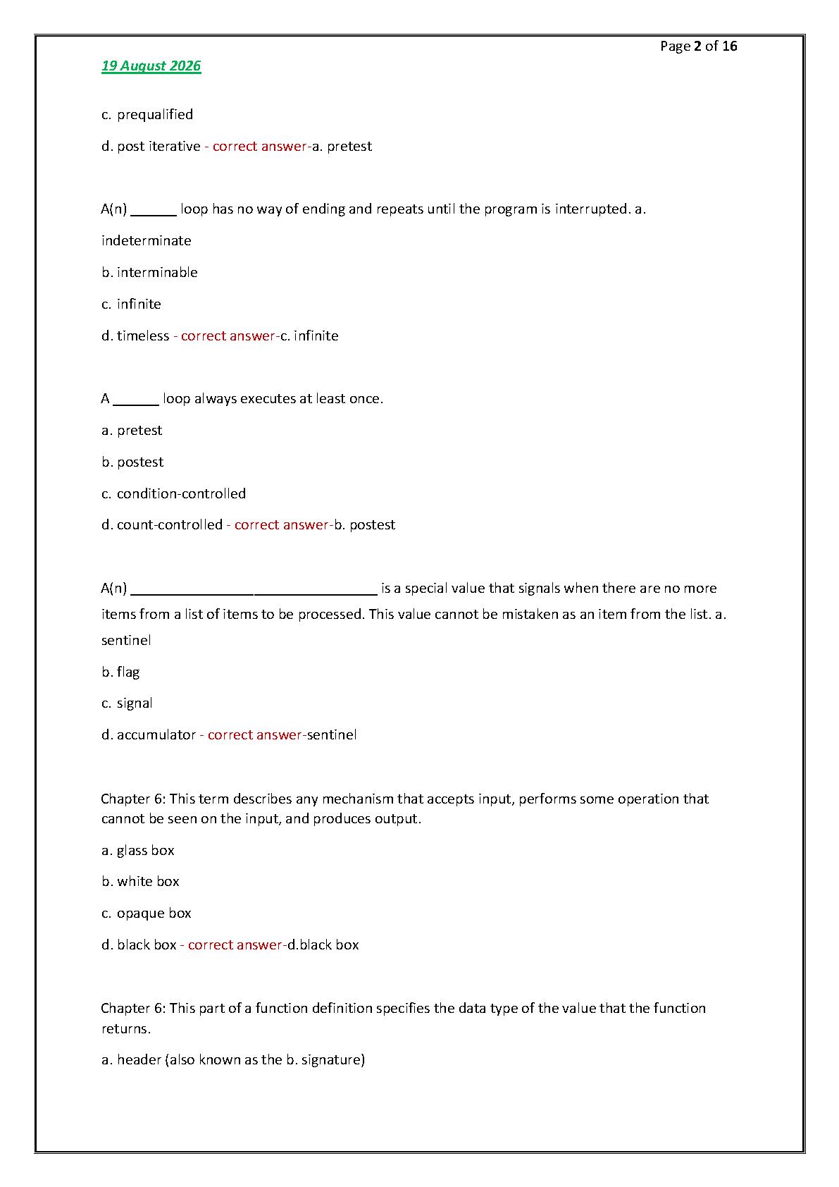 ITP 100 Computing Midterm Test Bank 2026-27