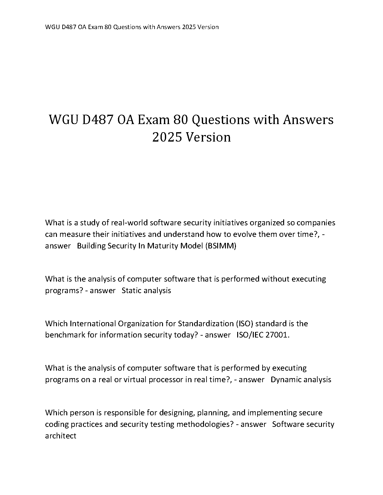 WGU D487 OA Study Guide 2025 | 80 Q&A Solutions IMG-1