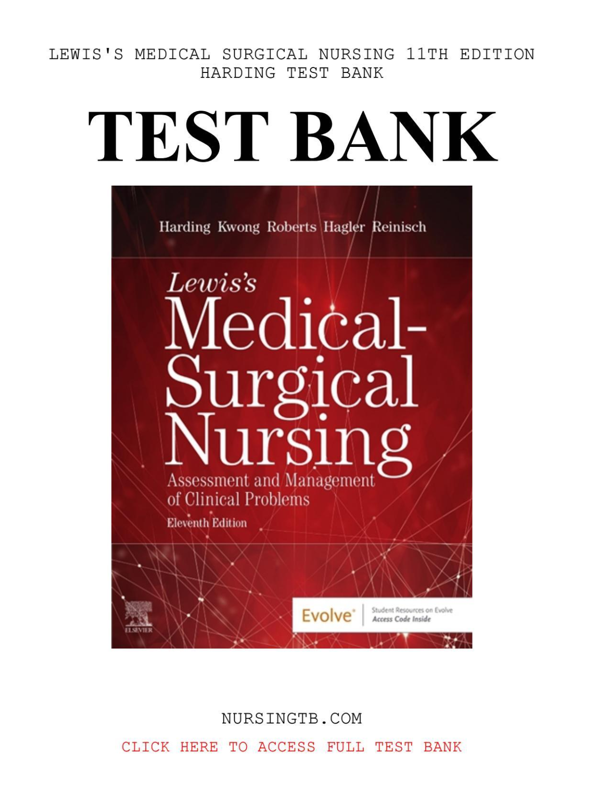 Medical Surgical Nursing Test Bank Lewis 11th Ed 2026/27