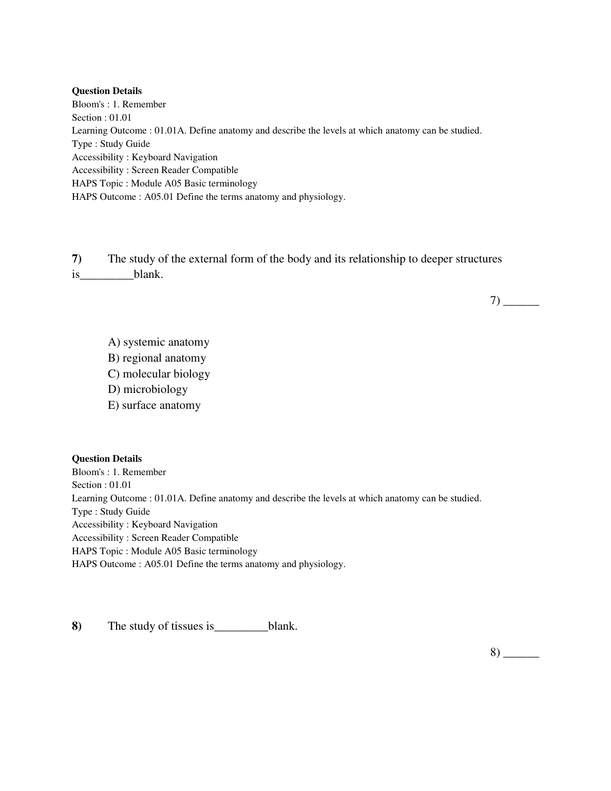 Anatomy Physio Test Bank 13th Ed 2026/27 Practice Questions IMG-1
