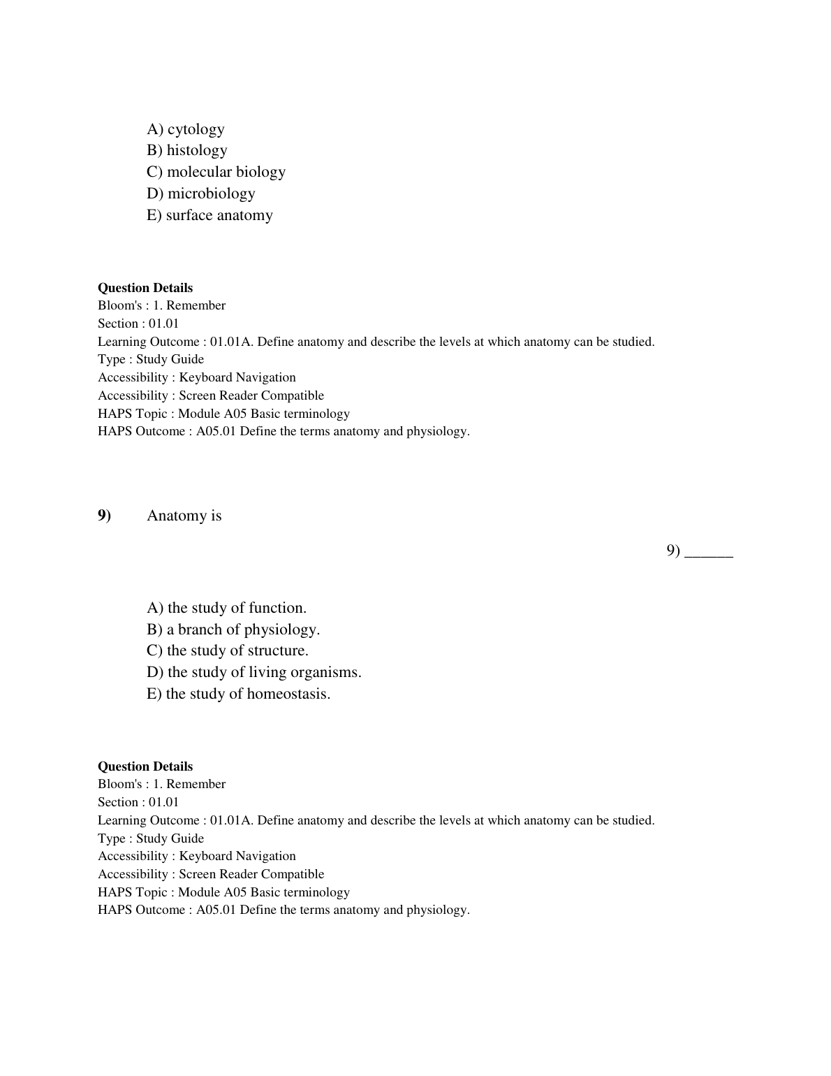 Anatomy Physio Test Bank 13th Ed 2026/27 Practice Questions