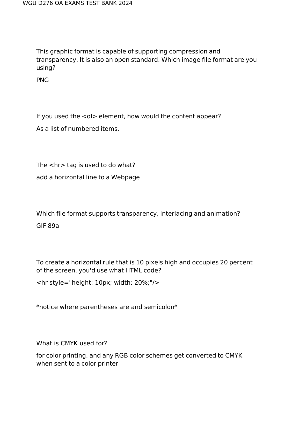 WGU D276 Web Dev Foundations OA Test Bank 2024 IMG-3
