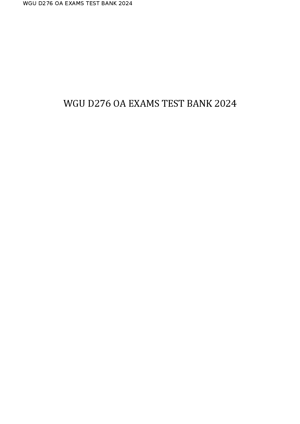 WGU D276 Web Dev Foundations OA Test Bank 2024