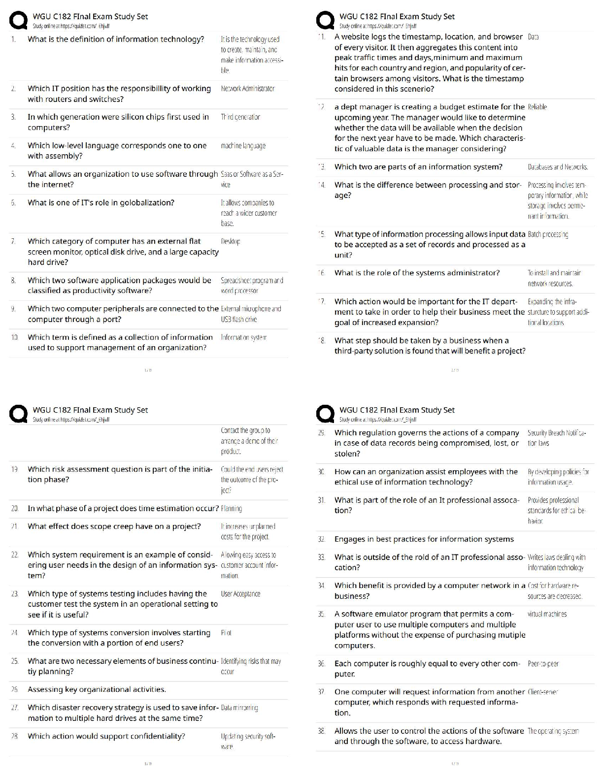 WGU C182 Intro to IT Final Exam Study Guide 2025 IMG-1