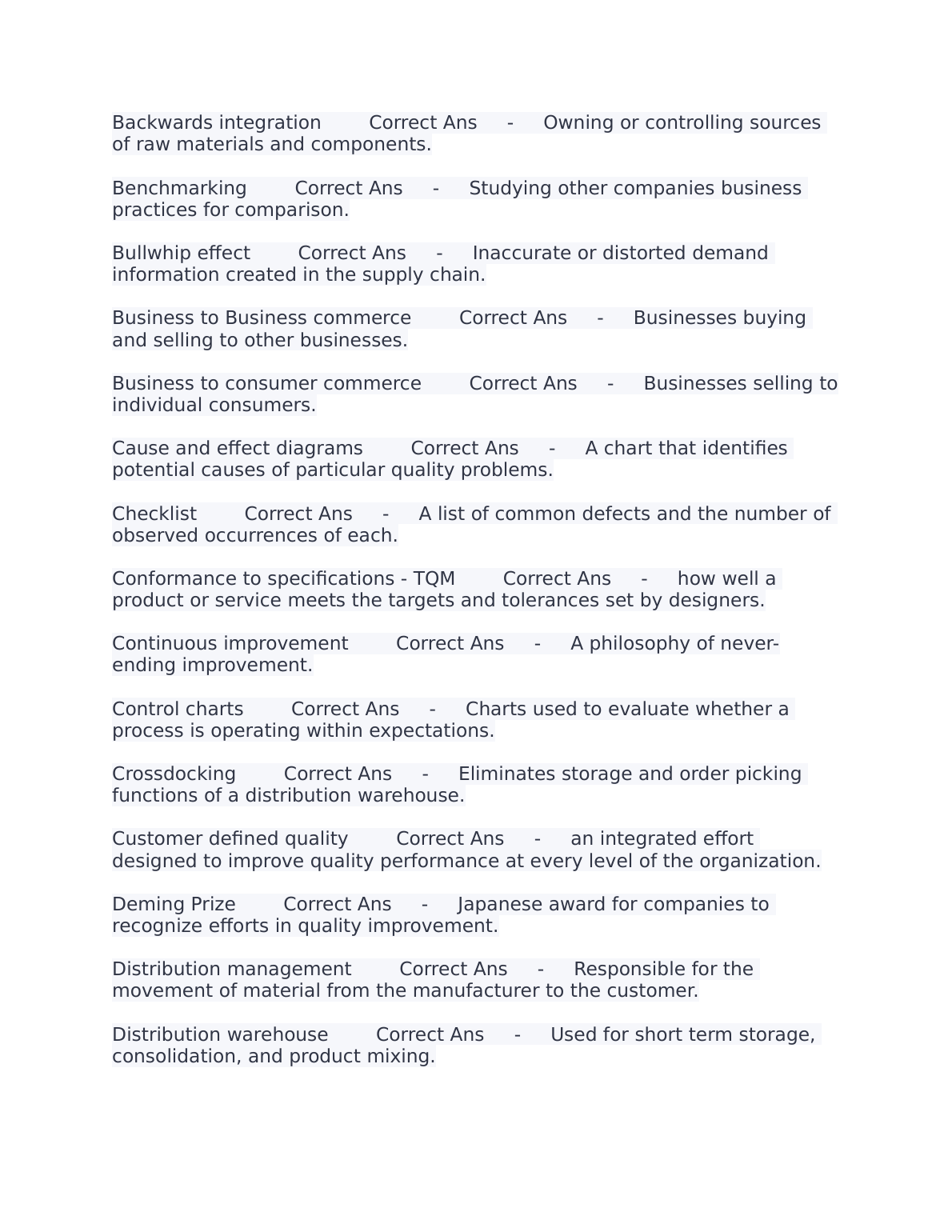 WGU C215 Operations Management Study Guide 2024/2025