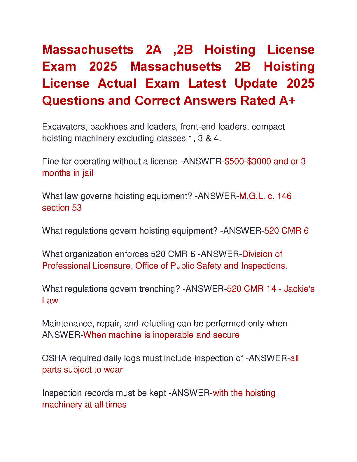 MA 2A/2B Hoisting Exam Q&A Guide IMG-1