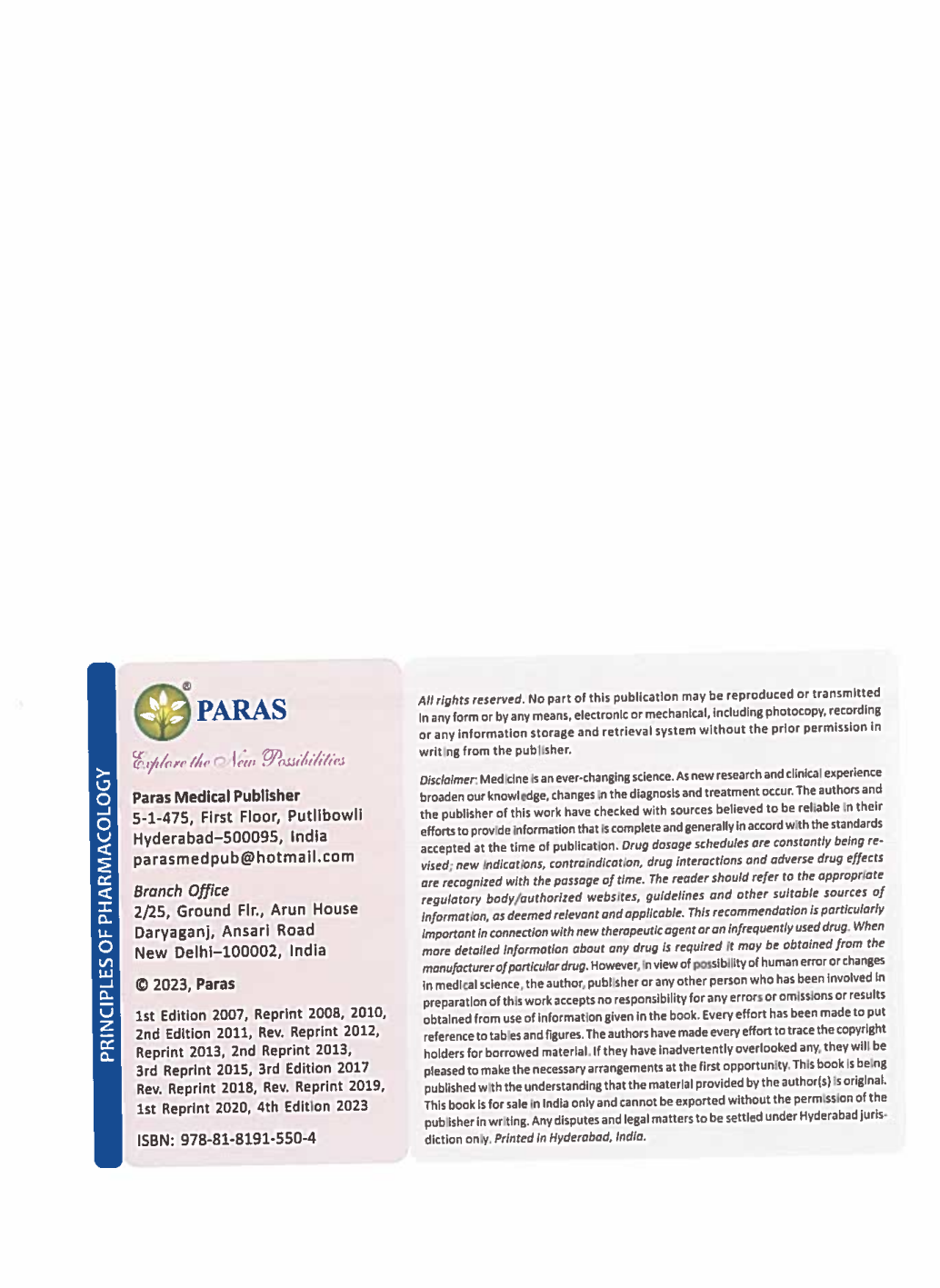 Principles of Pharmacology, 4th Edition by Sharma IMG-3
