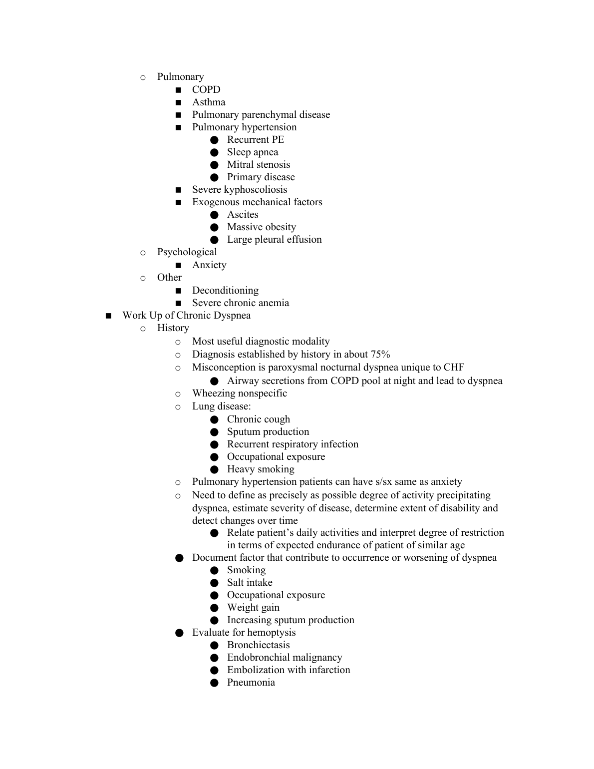 NR 601 Chapter 40 Chronic Dyspnea Evaluation Notes