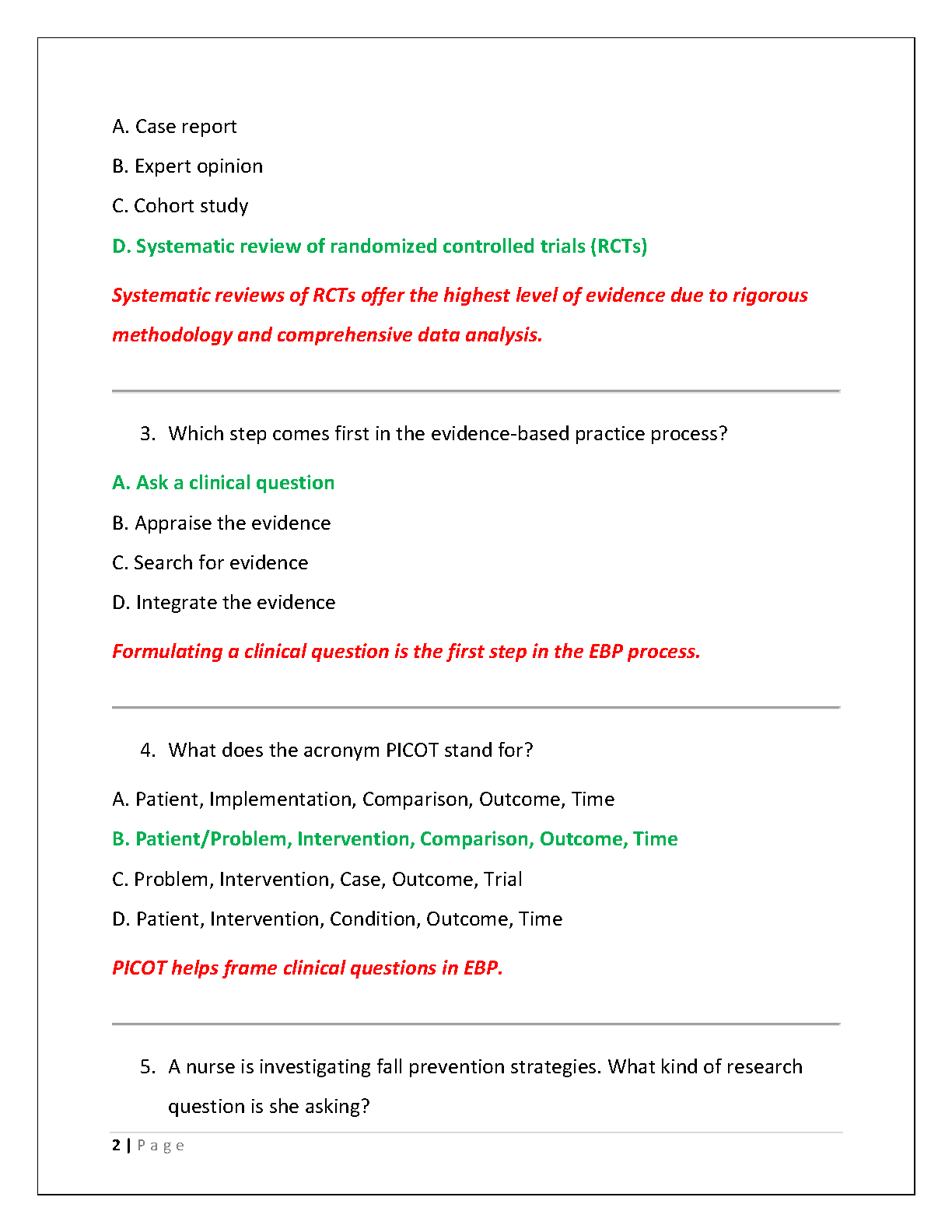 WGU C361 EBP & Nursing Research Final Exam Test Bank 2025