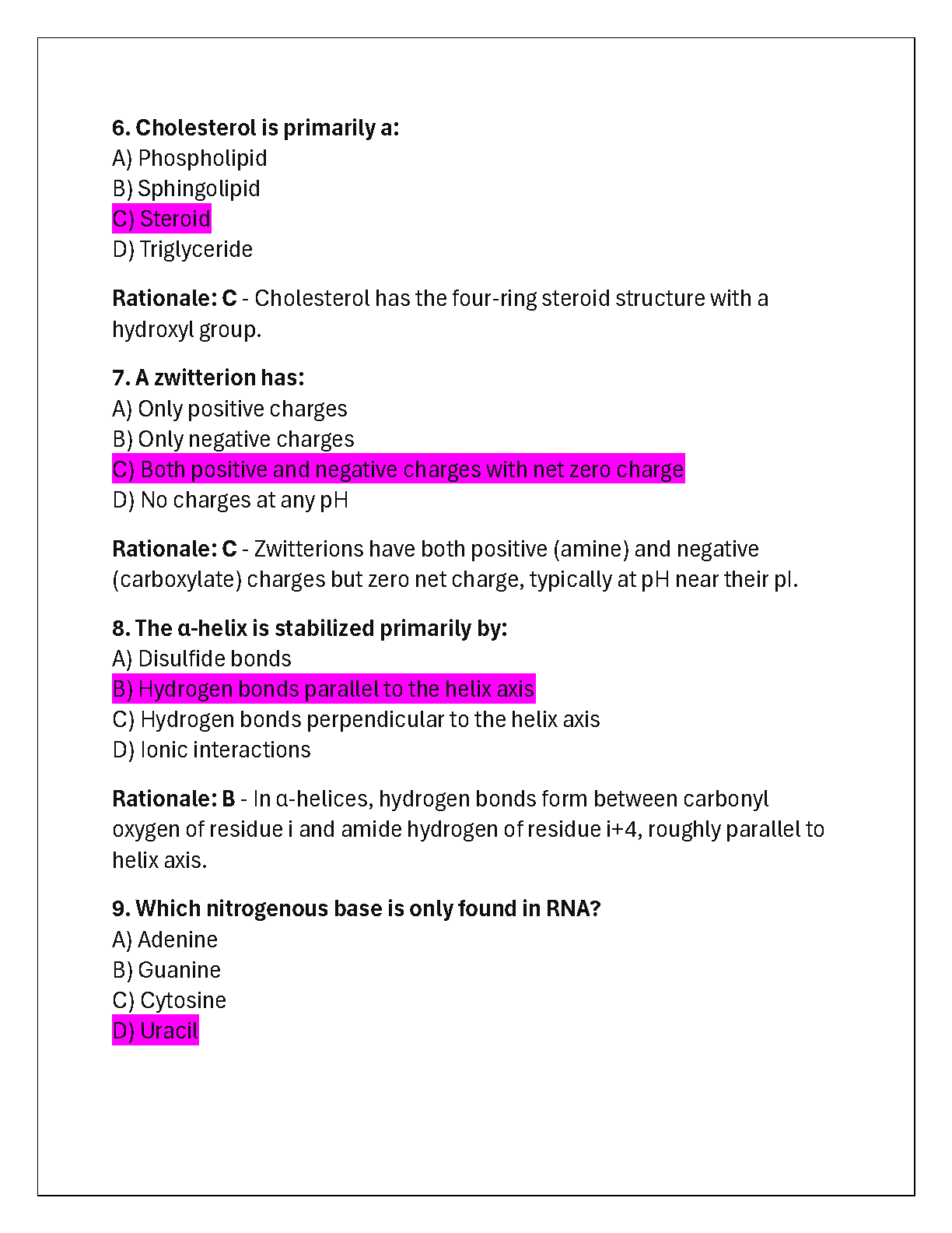 WGU C785 Biochemistry Test Bank 2025 - Practice Qs IMG-3