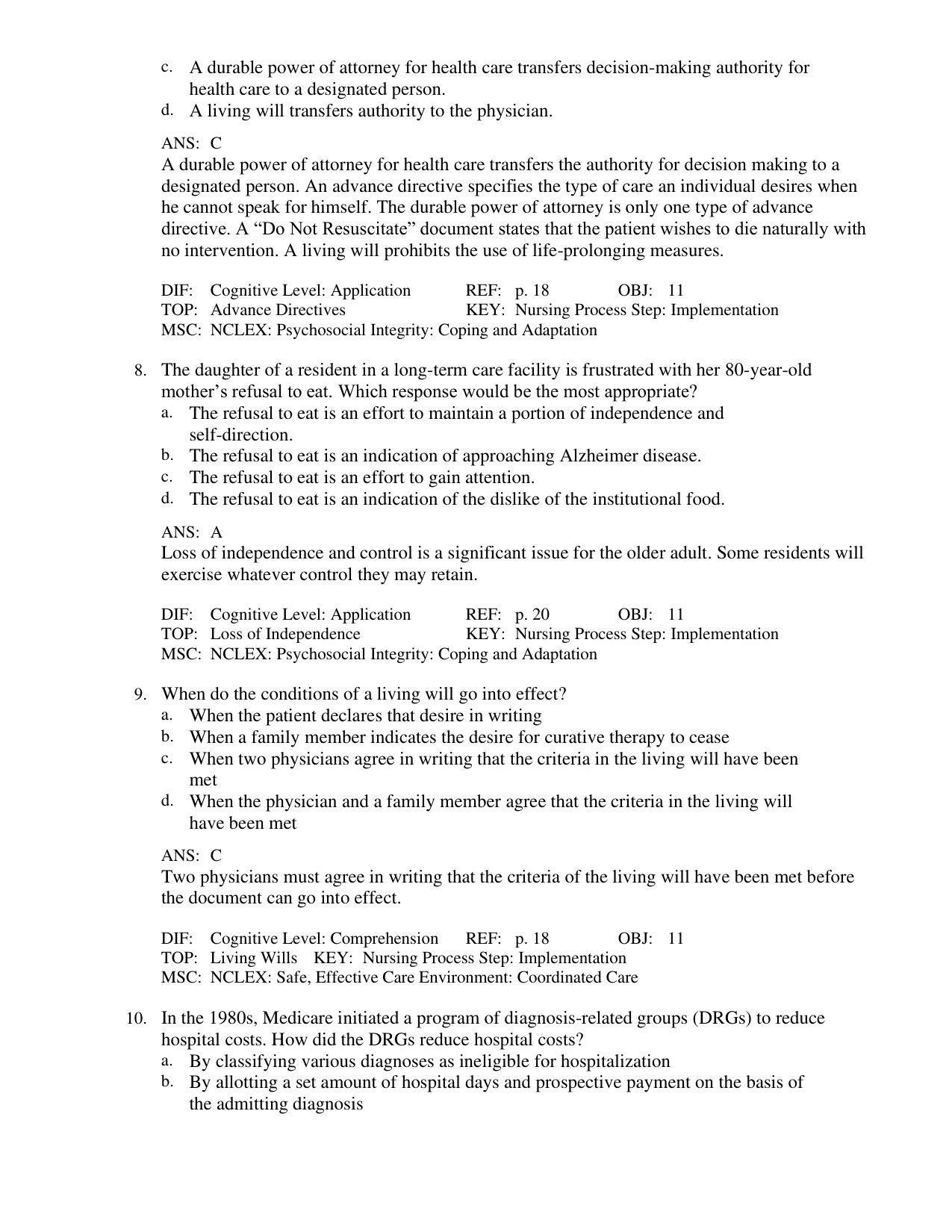 Basic Geriatric Nursing 6th Edition TEST BANK IMG-3