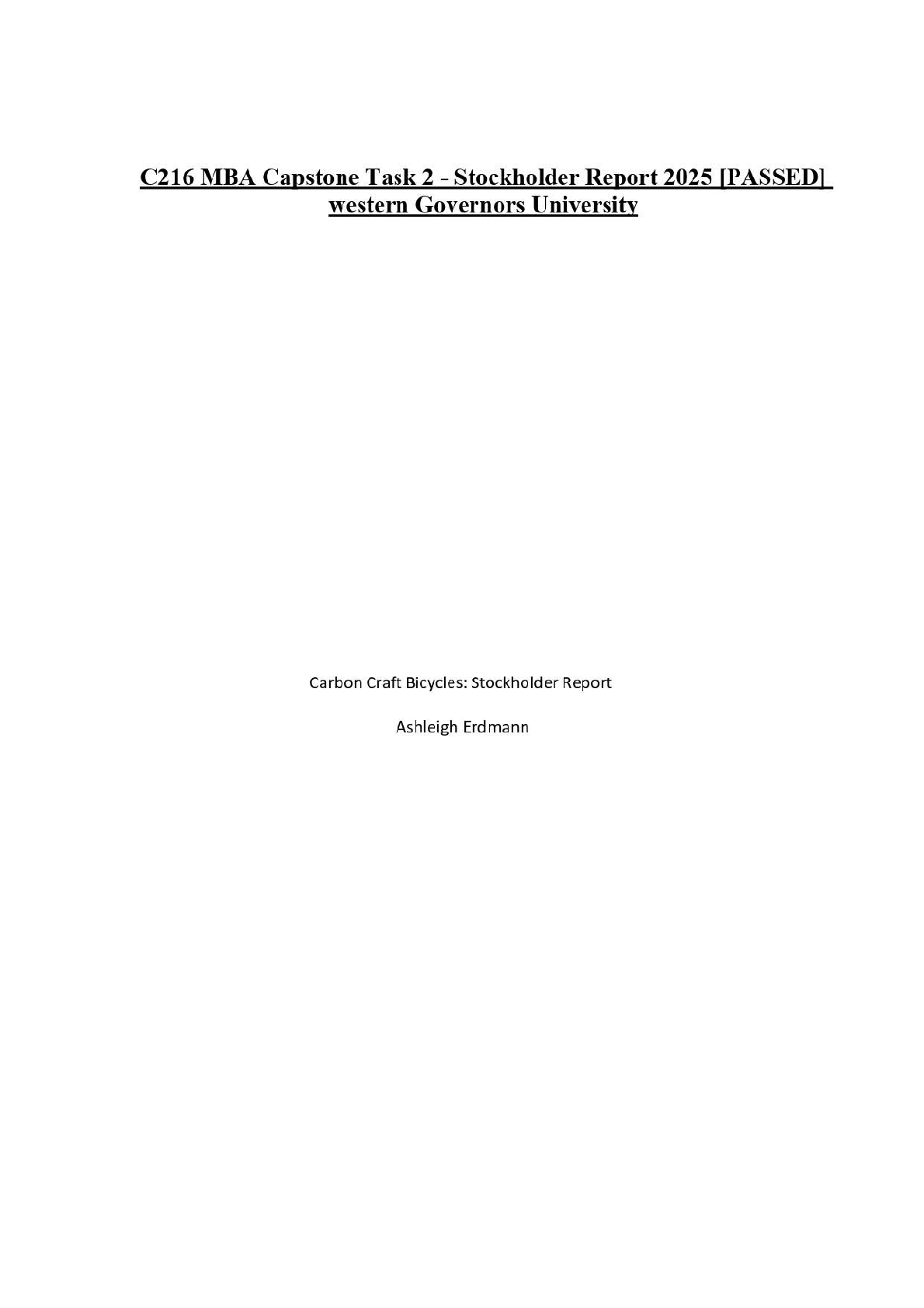 WGU C216 Capstone Task 2 Stockholder Report Guide 2025 IMG-1