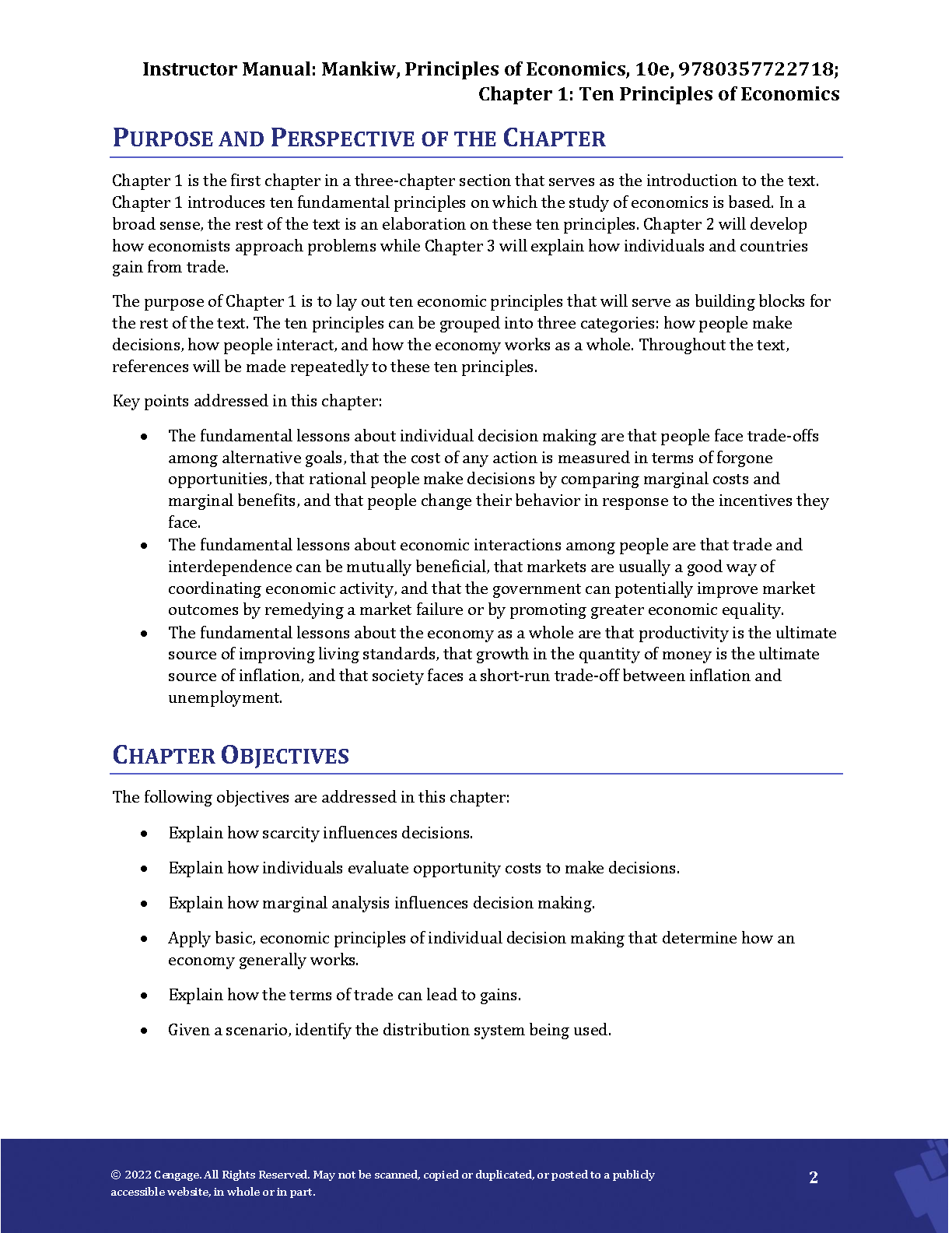 Mankiw Econ 10e Ch 1 Test Bank & Solutions Manual
